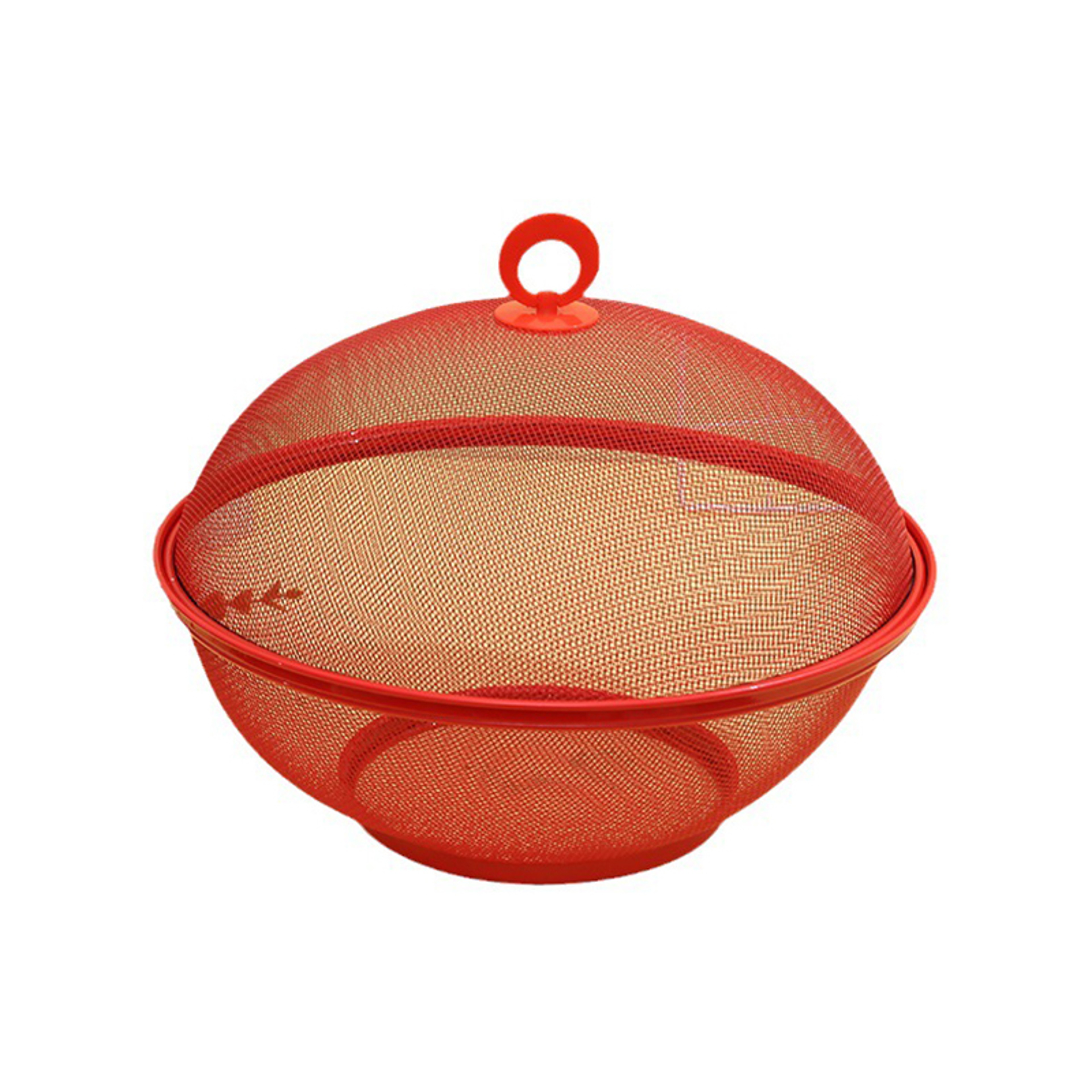 Mesh Fruit Basket With Lid Insect Proof Metal Kitchen Countertop Organizer 4