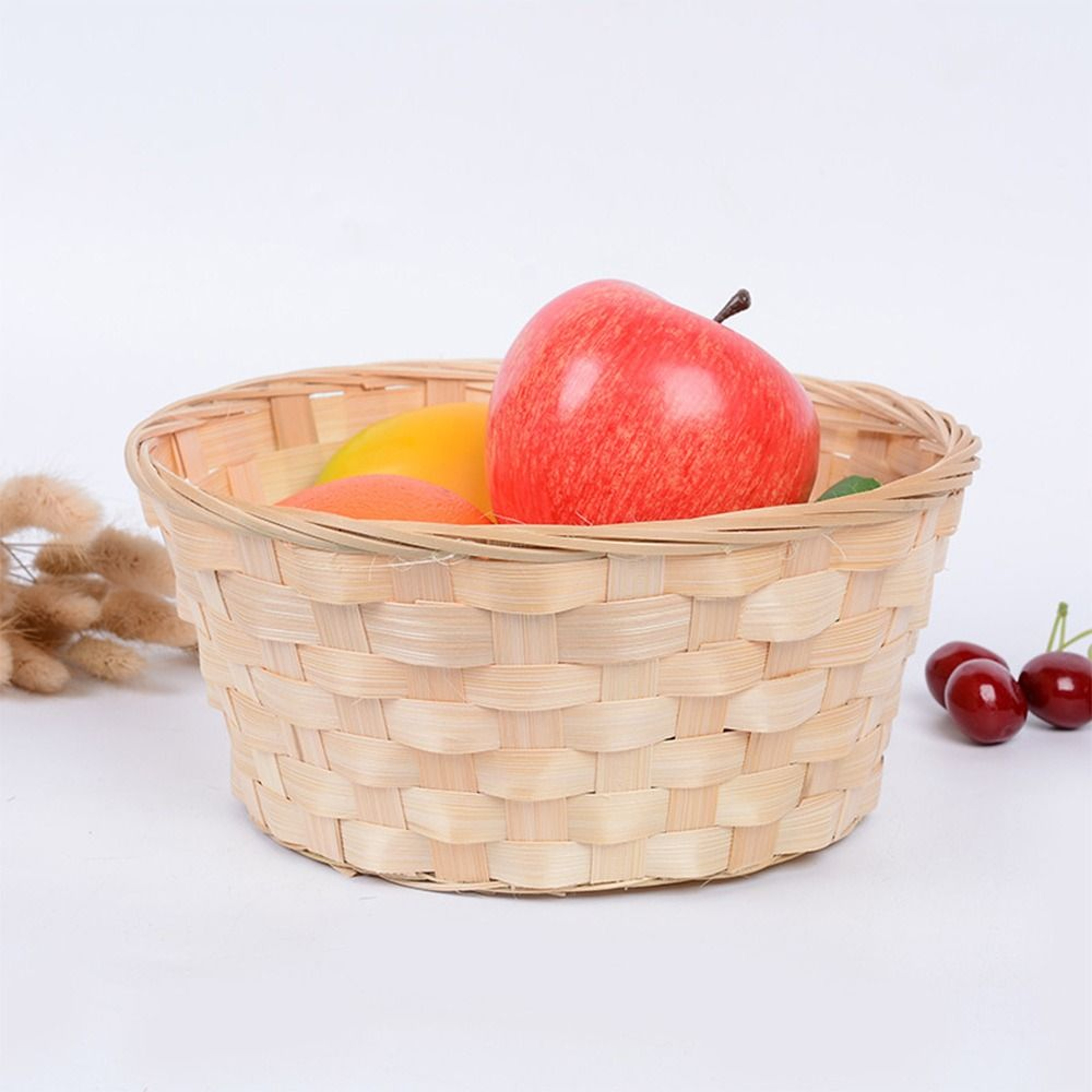 Handwoven Rattan Storage Basket For Fruit Bread And Home Decor 4