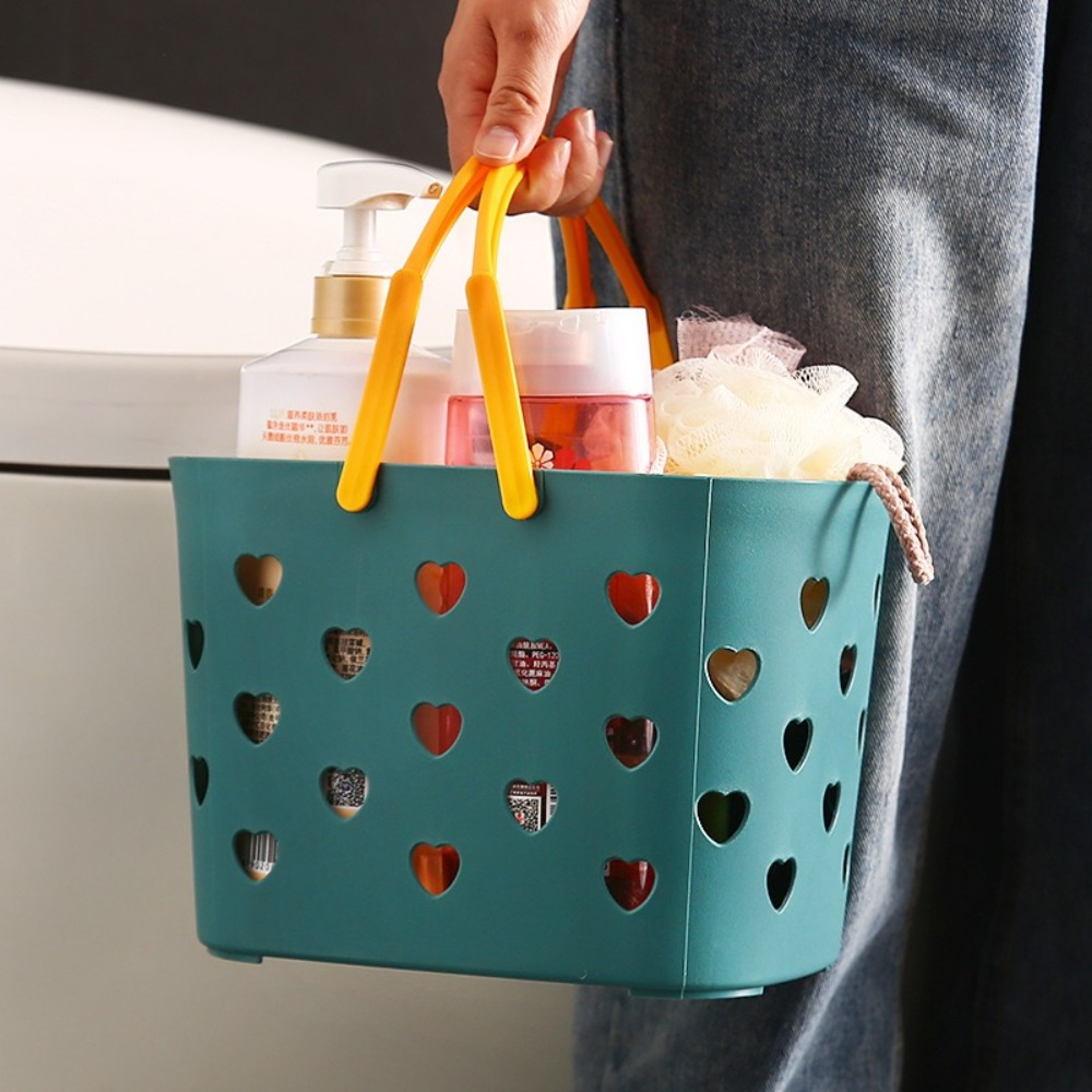 Large Capacity Portable Shower Caddy Basket With Handles Bathroom Organizer 1