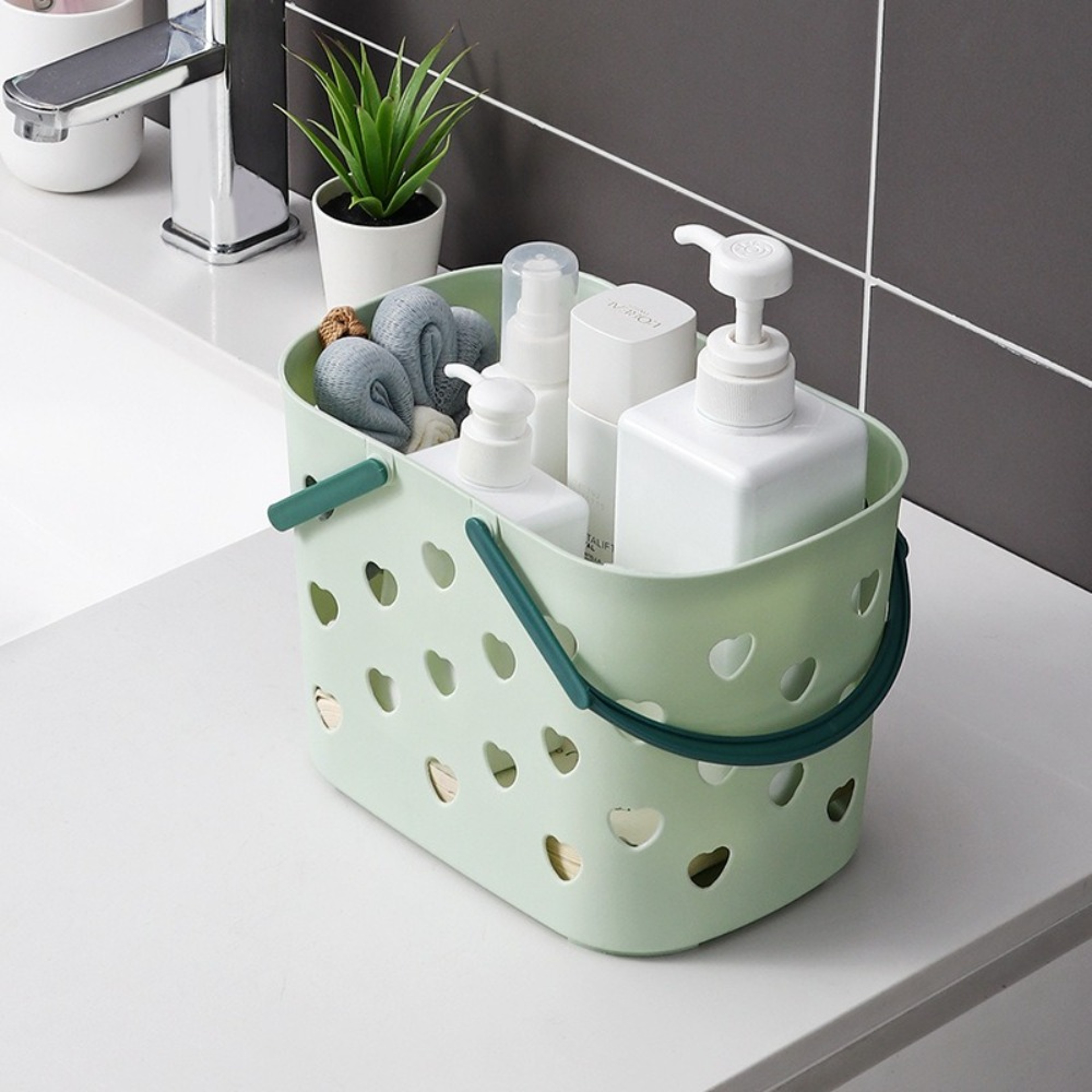 Large Capacity Portable Shower Caddy Basket With Handles Bathroom Organizer 3