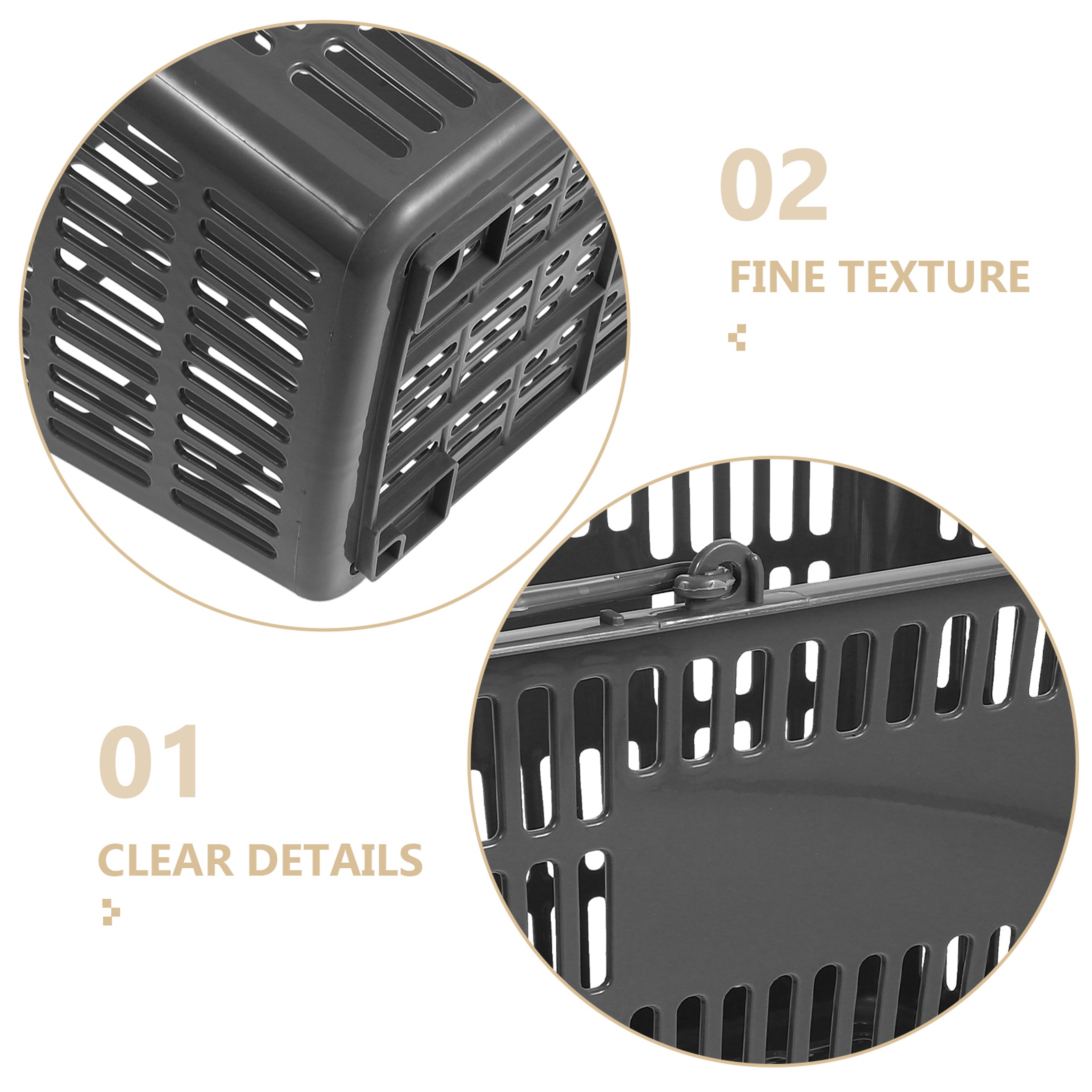 Portable Plastic Storage Basket With Handle Heavy Duty Shopping And Home Organizer 5