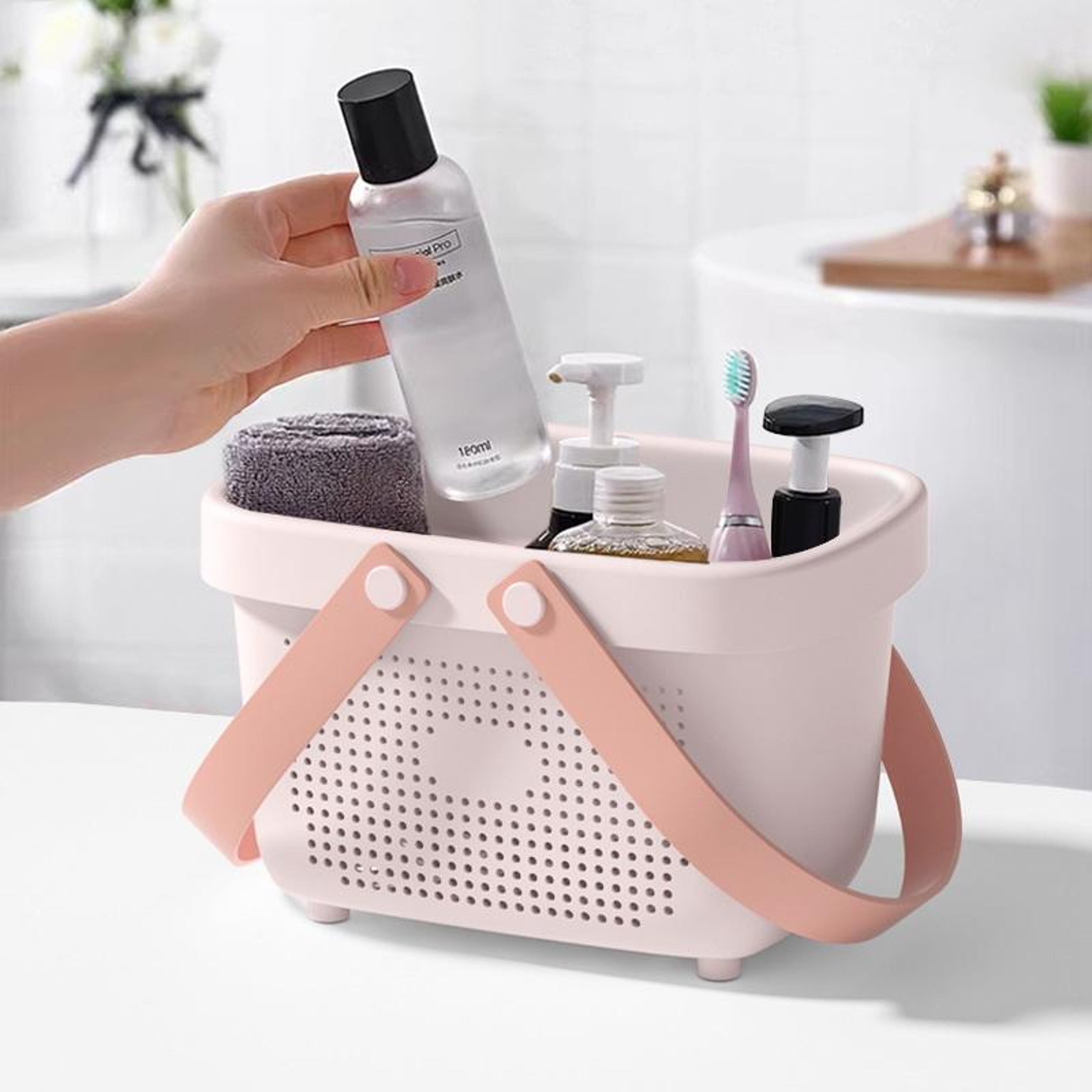 Portable Shower Caddy With Handle Bathroom Organizer Storage Basket 4