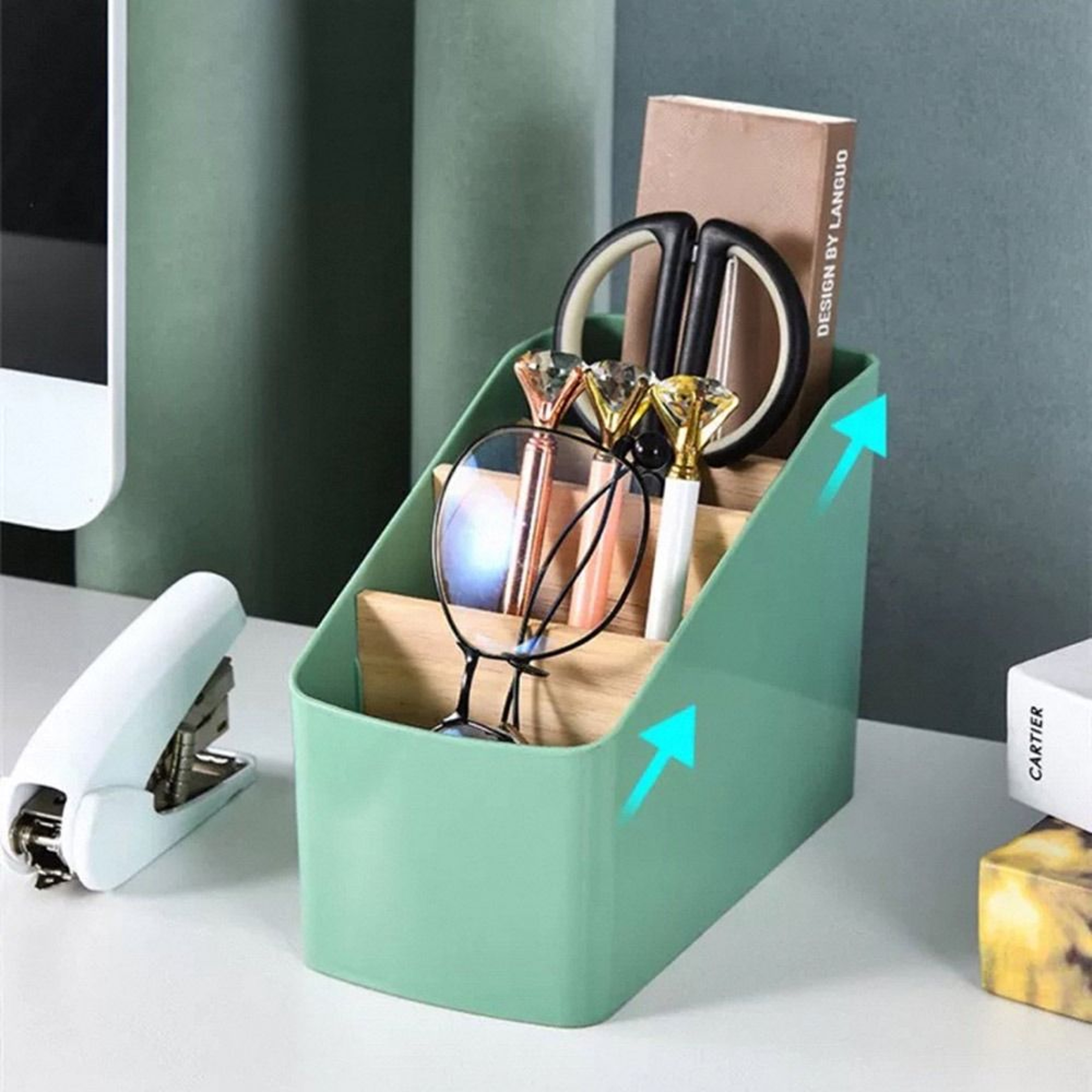 Remote Control Holder Multifunction Desktop Organizer Cosmetic Storage Box 3