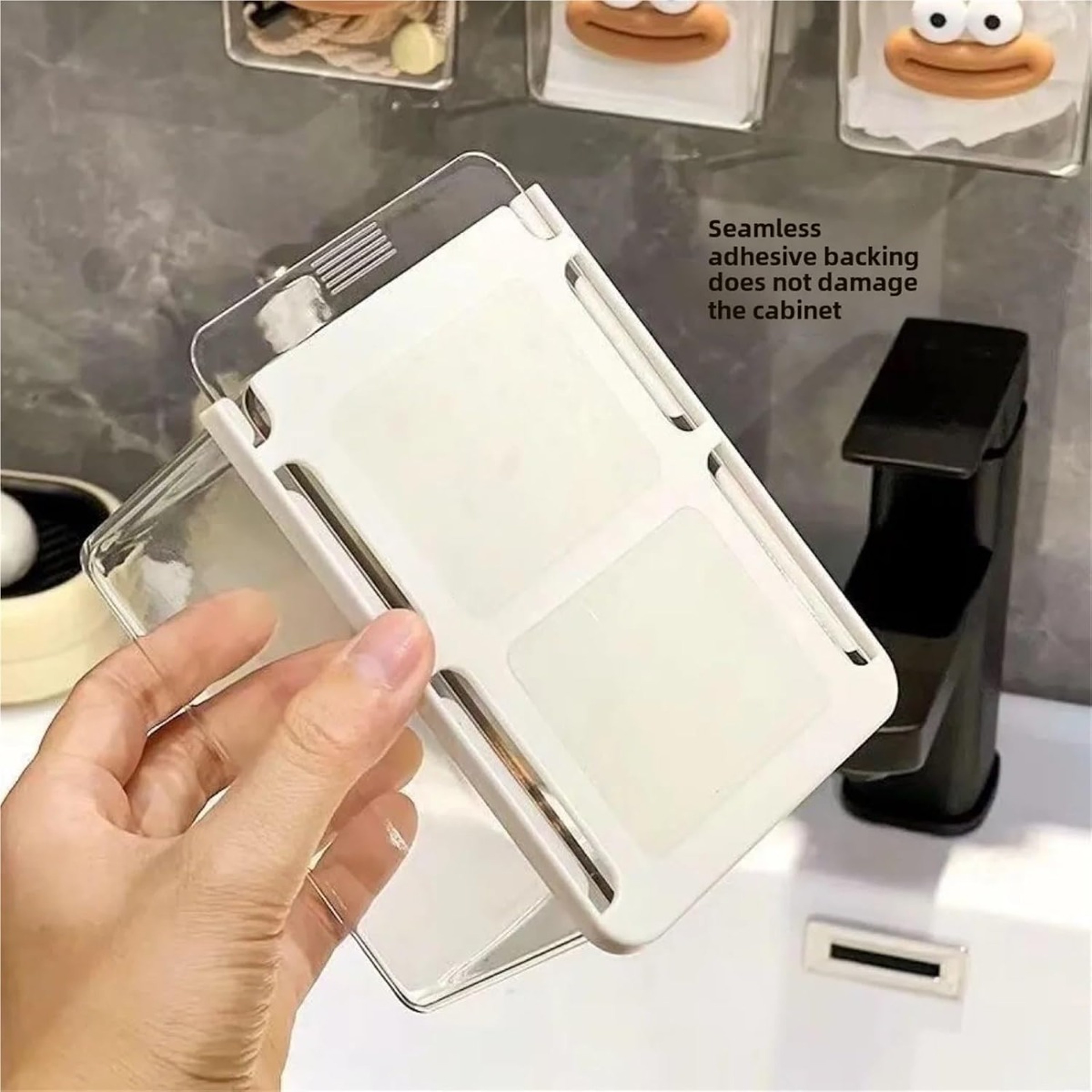 Transparent Pull Out Bathroom Organizer Drawer Makeup Storage Cabinet Rack 3