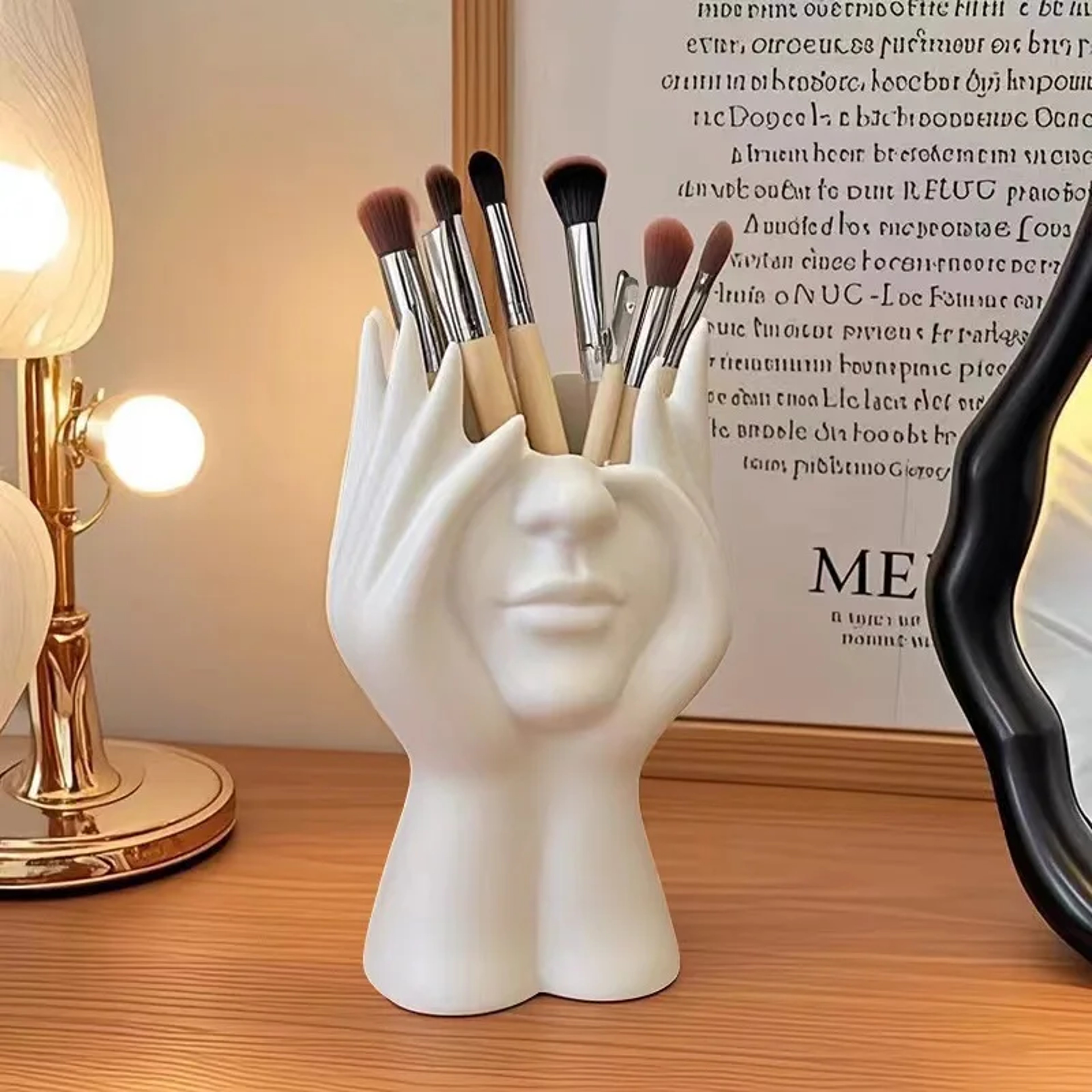 Creative Human Body Vinyl Figure Storage Holder Makeup Brush Desk Organizer 5