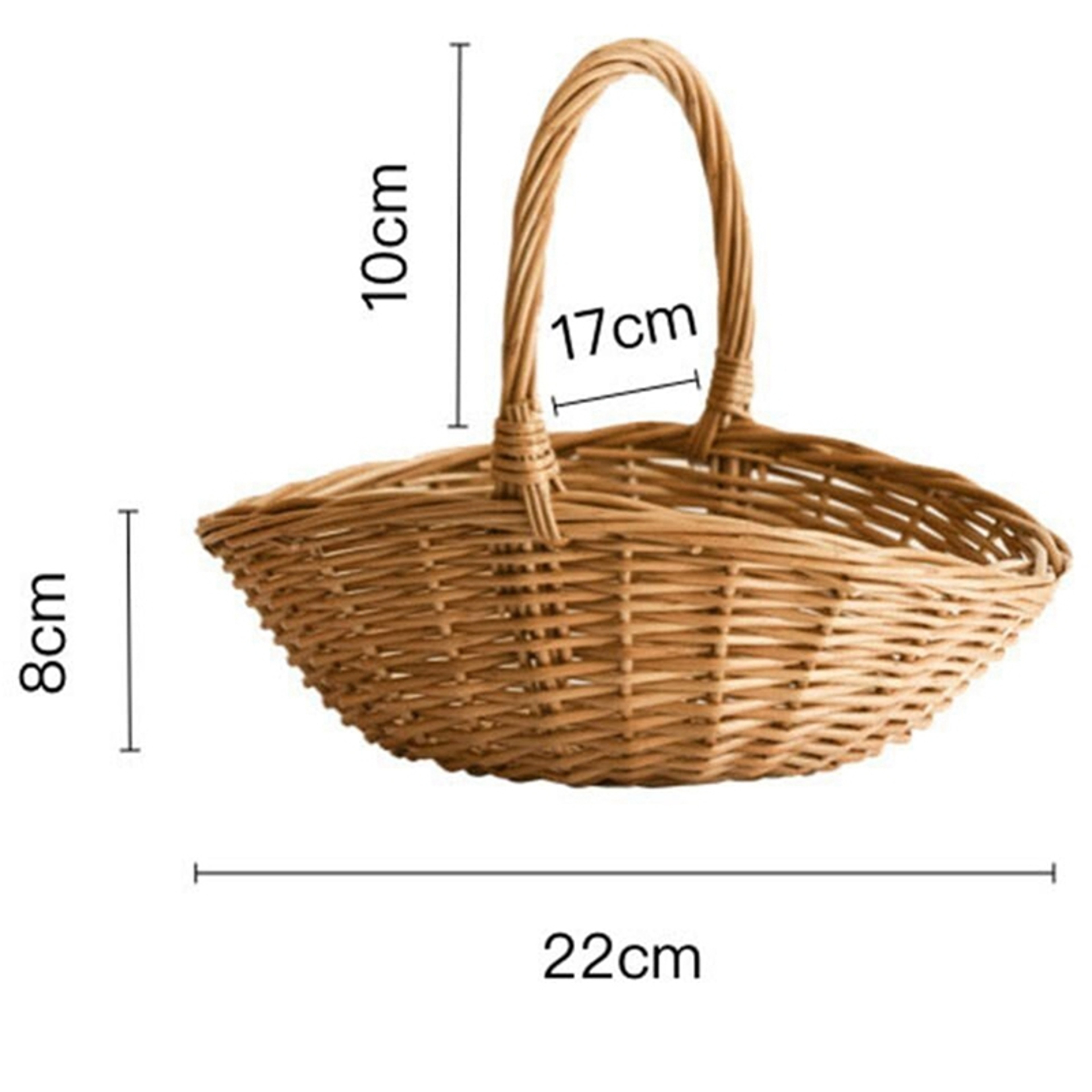 Wicker Storage Basket With Handle Handmade Gift Basket for Home Kitchen and Picnics – view 6