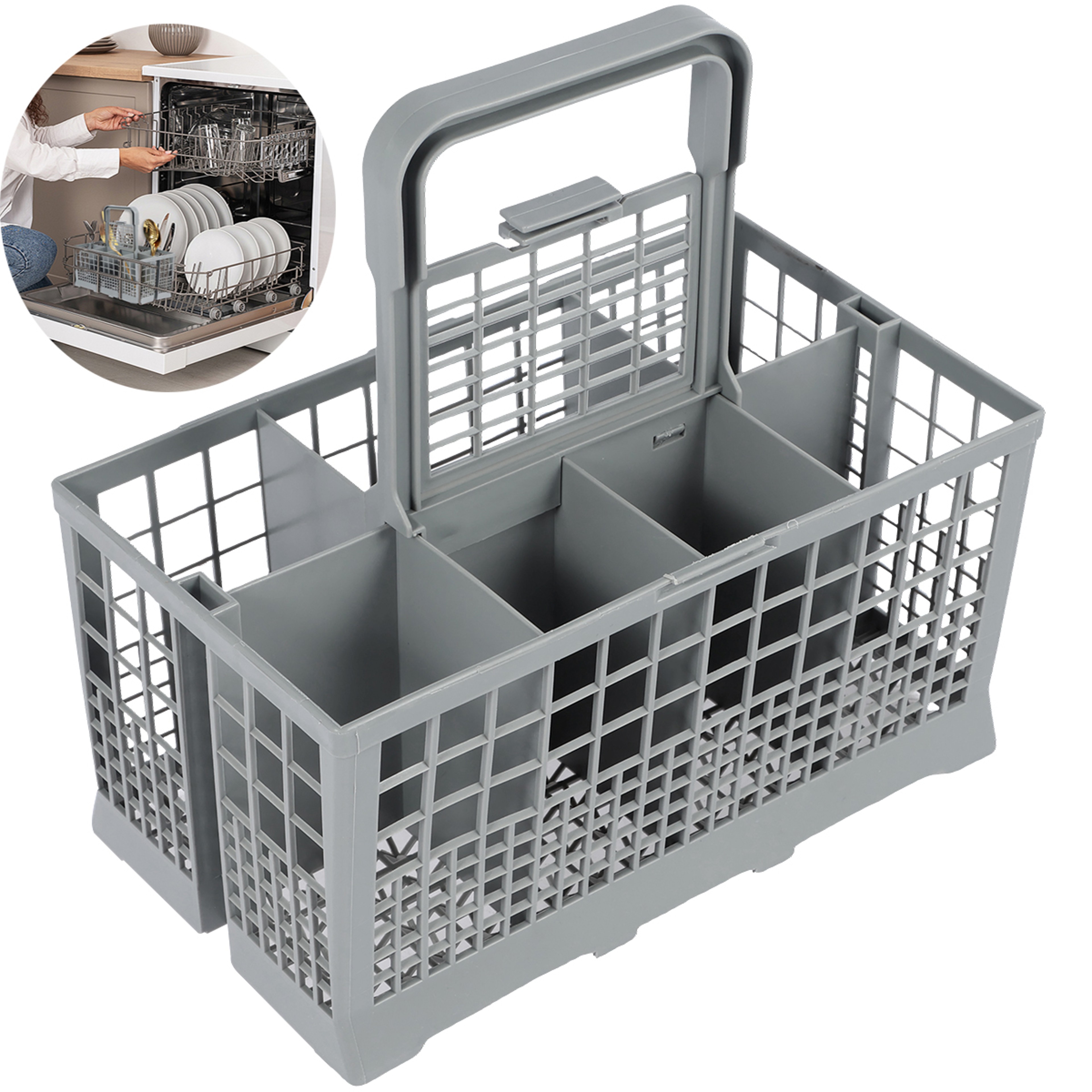 Foldable Dishwasher Cutlery Basket Universal Utensil Holder for Kitchen Organization – view 1