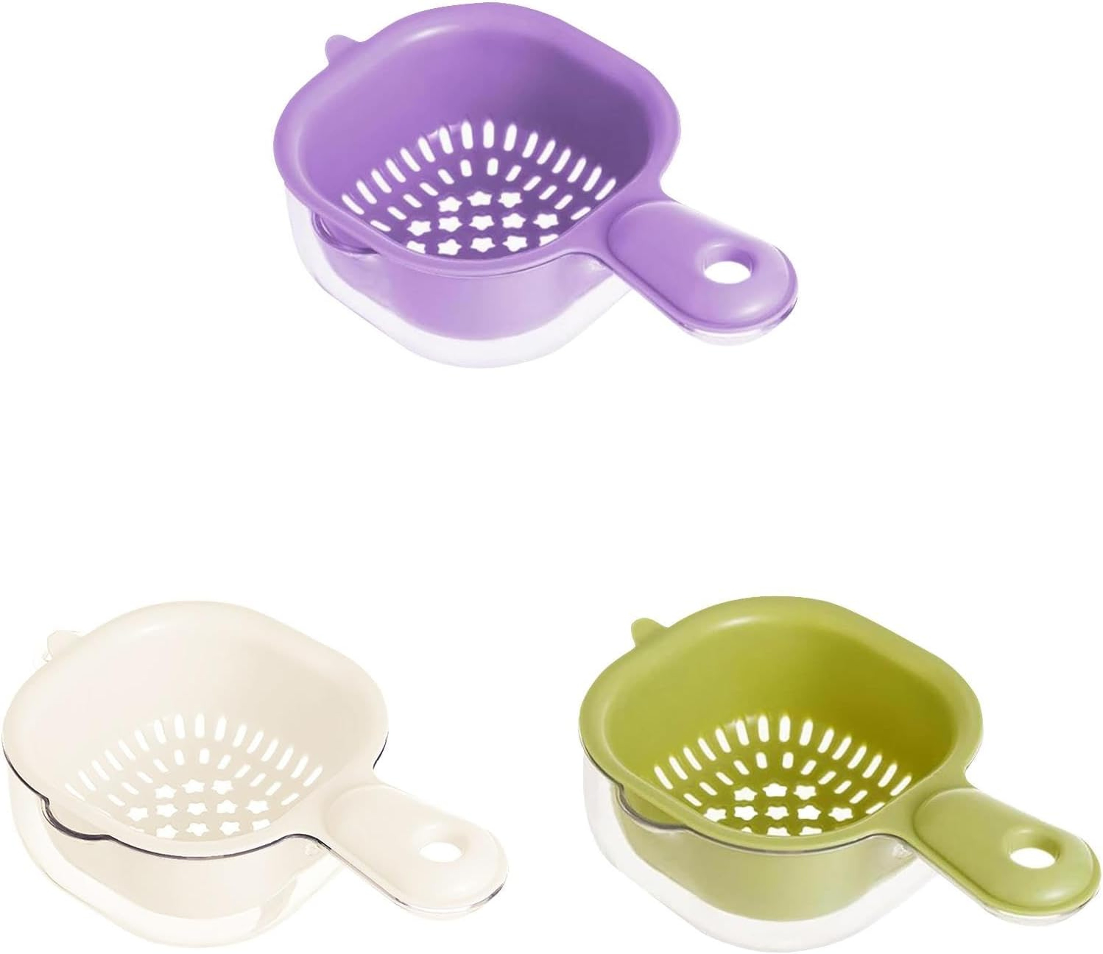 Fruit Strainer Food Draining Basket with Rotatable Handle Kitchen Colander – view 10