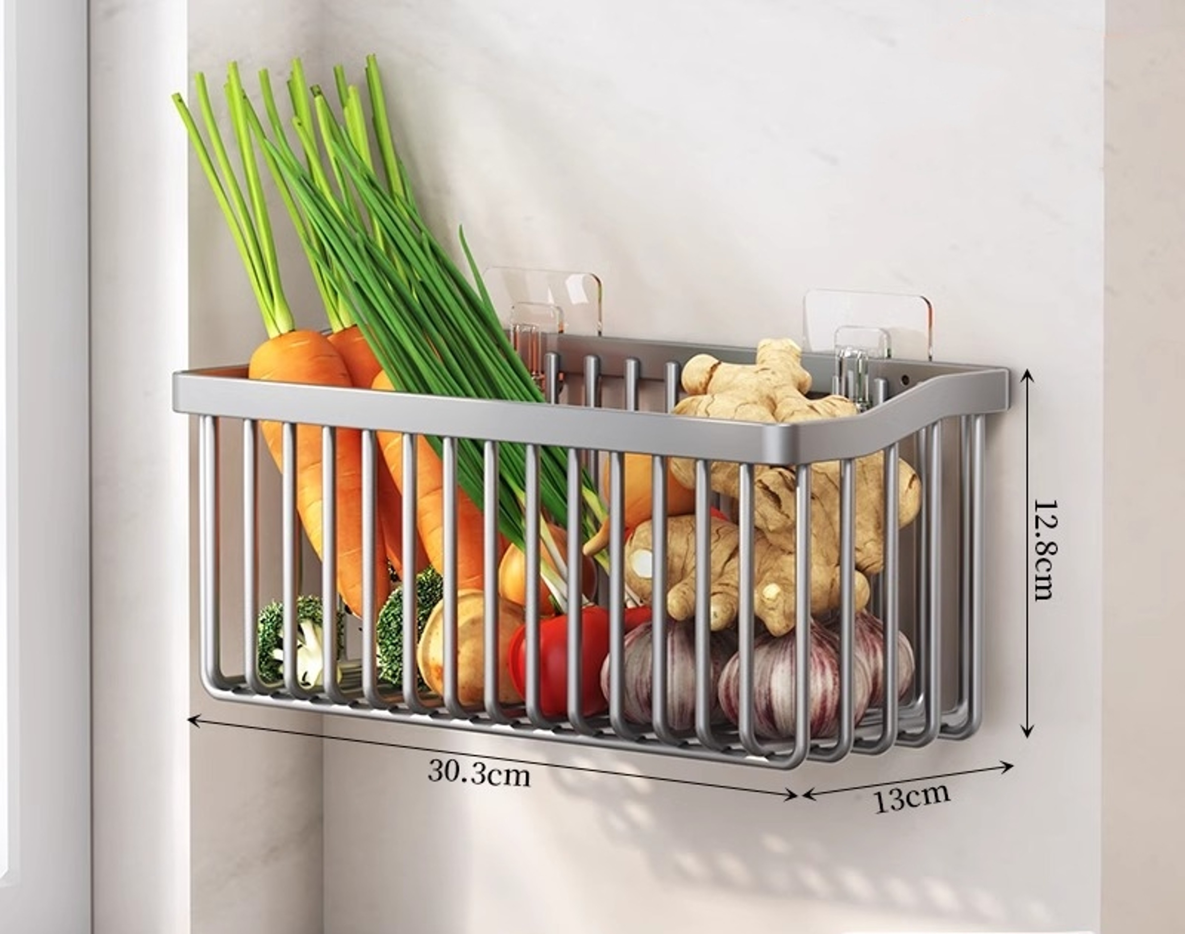 Wall Hanging Basket Kitchen Storage Organizer for Fruit Vegetables and Home Decor – view 9