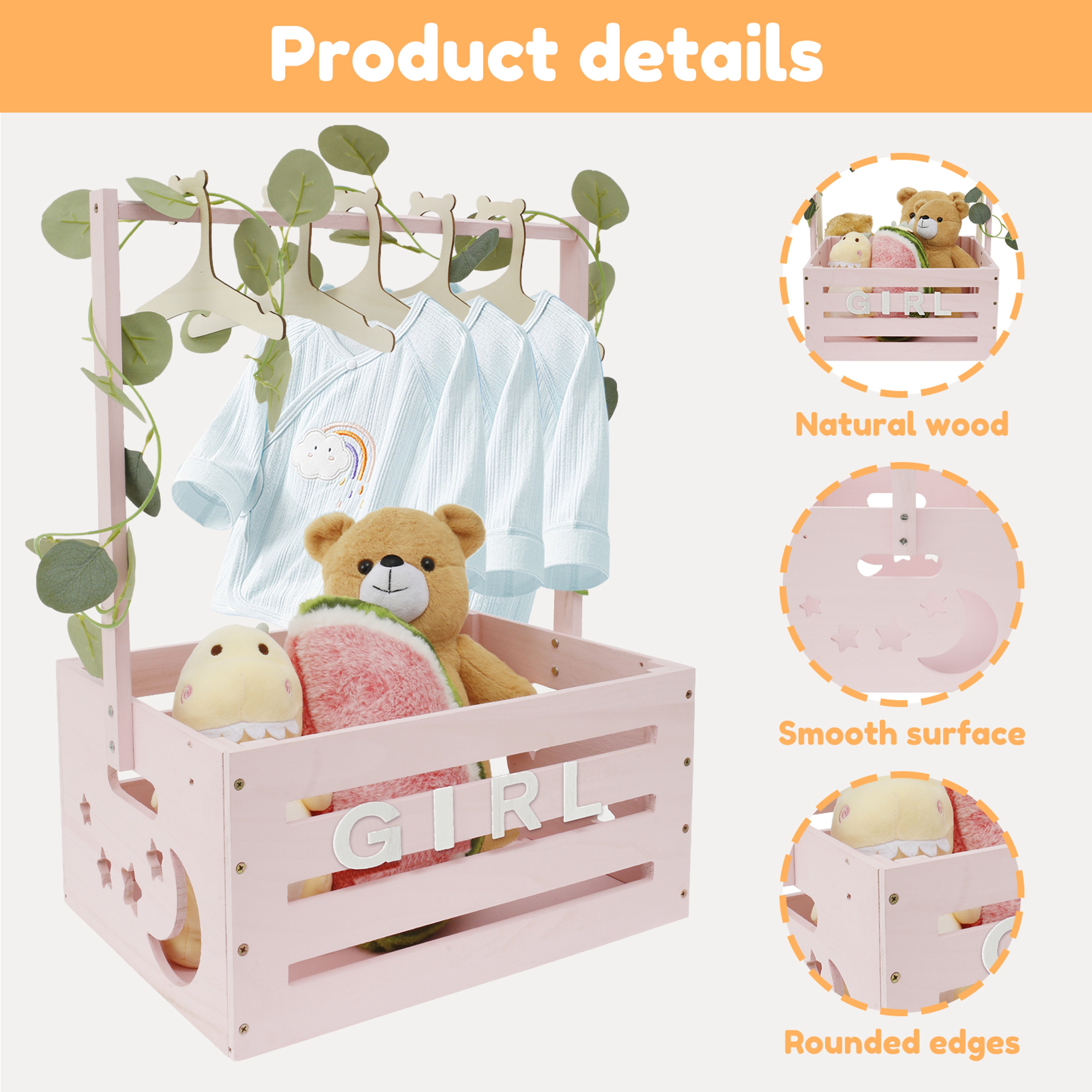 Portable Baby Storage Basket With Handle For Nursery Organization And Newborn Essentials 4