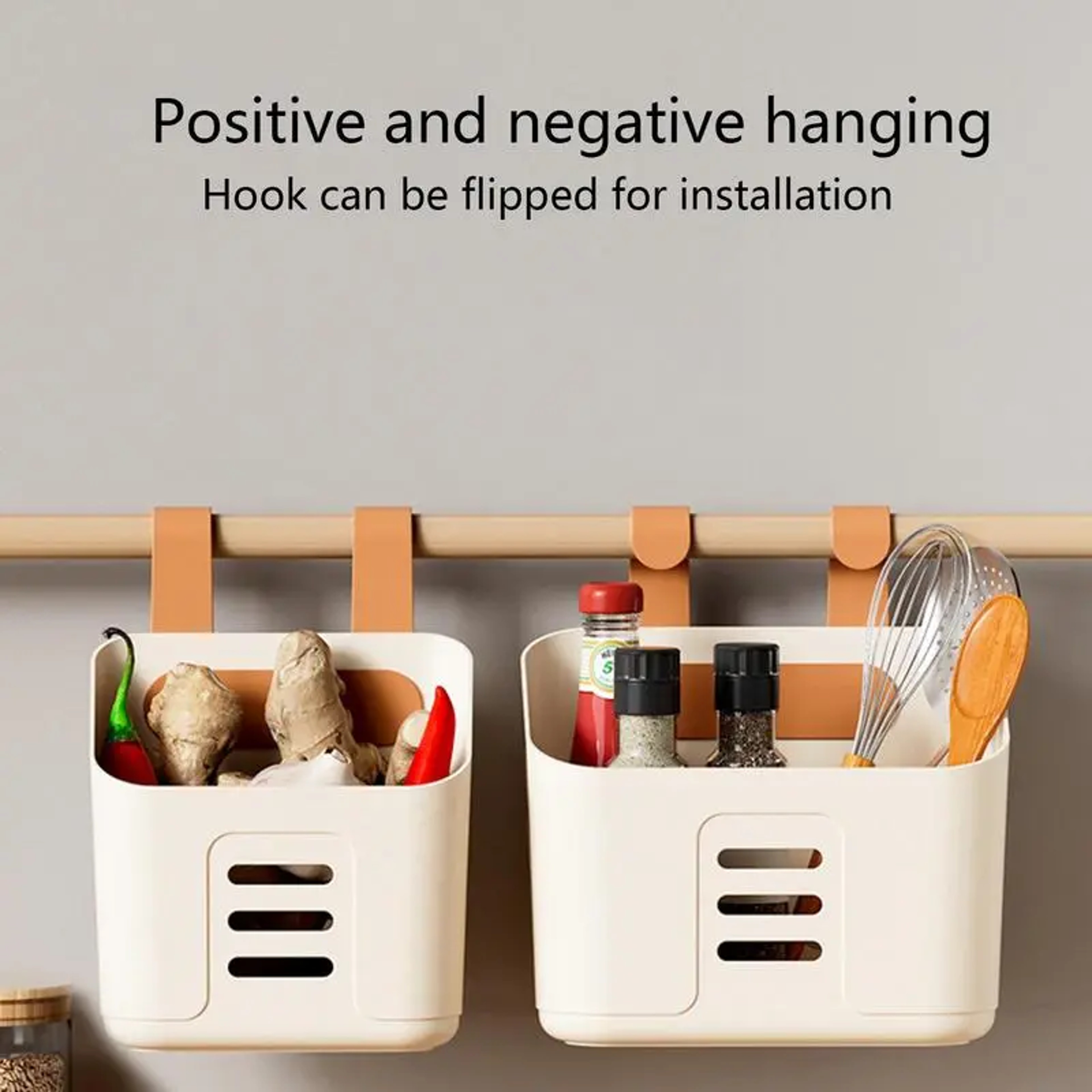 Wall Hanging Shower Caddy Bathroom Organizer Plastic Drain Basket Storage Holder – view 6