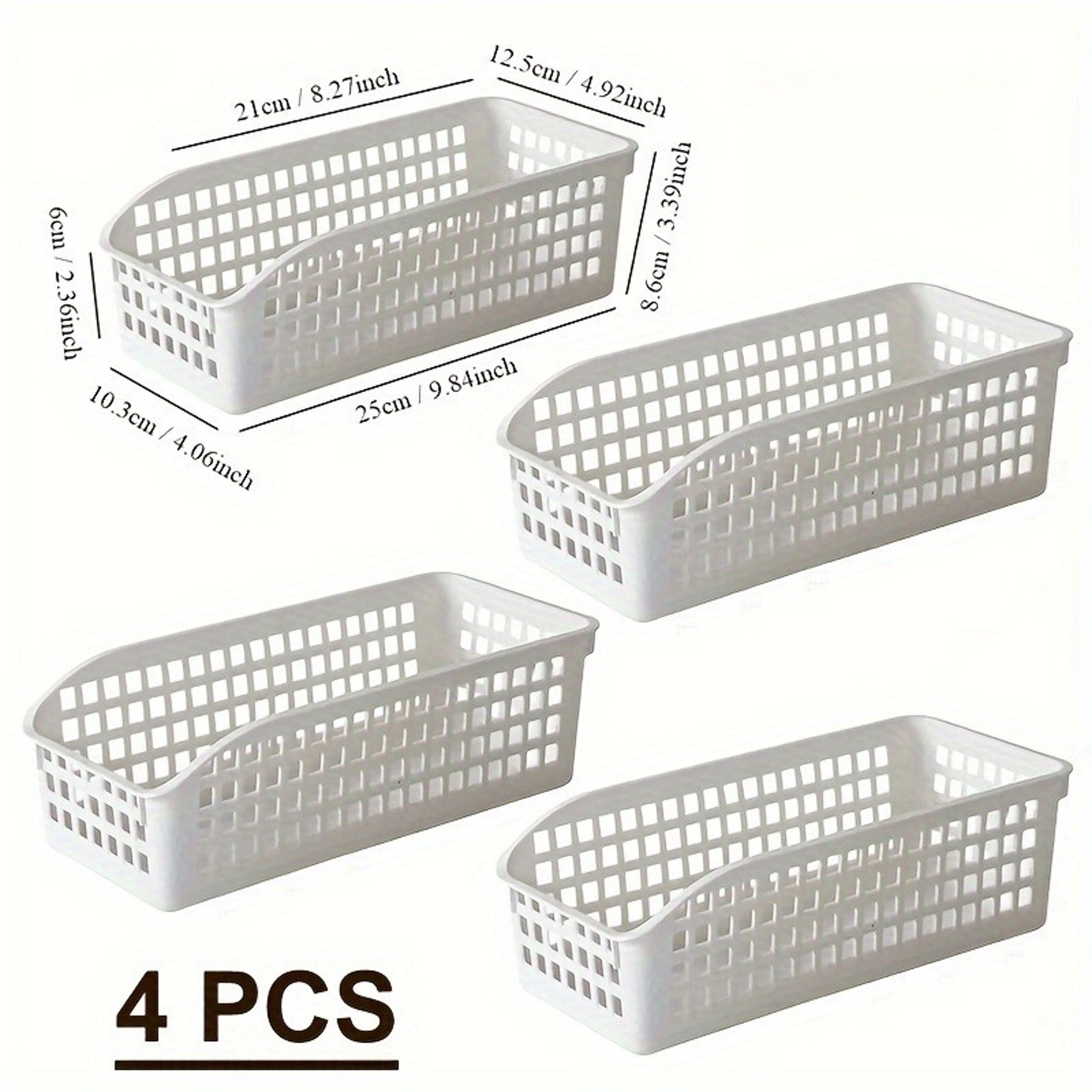 Stackable Storage Basket Set Plastic Storage Organizer For Home And Family 4