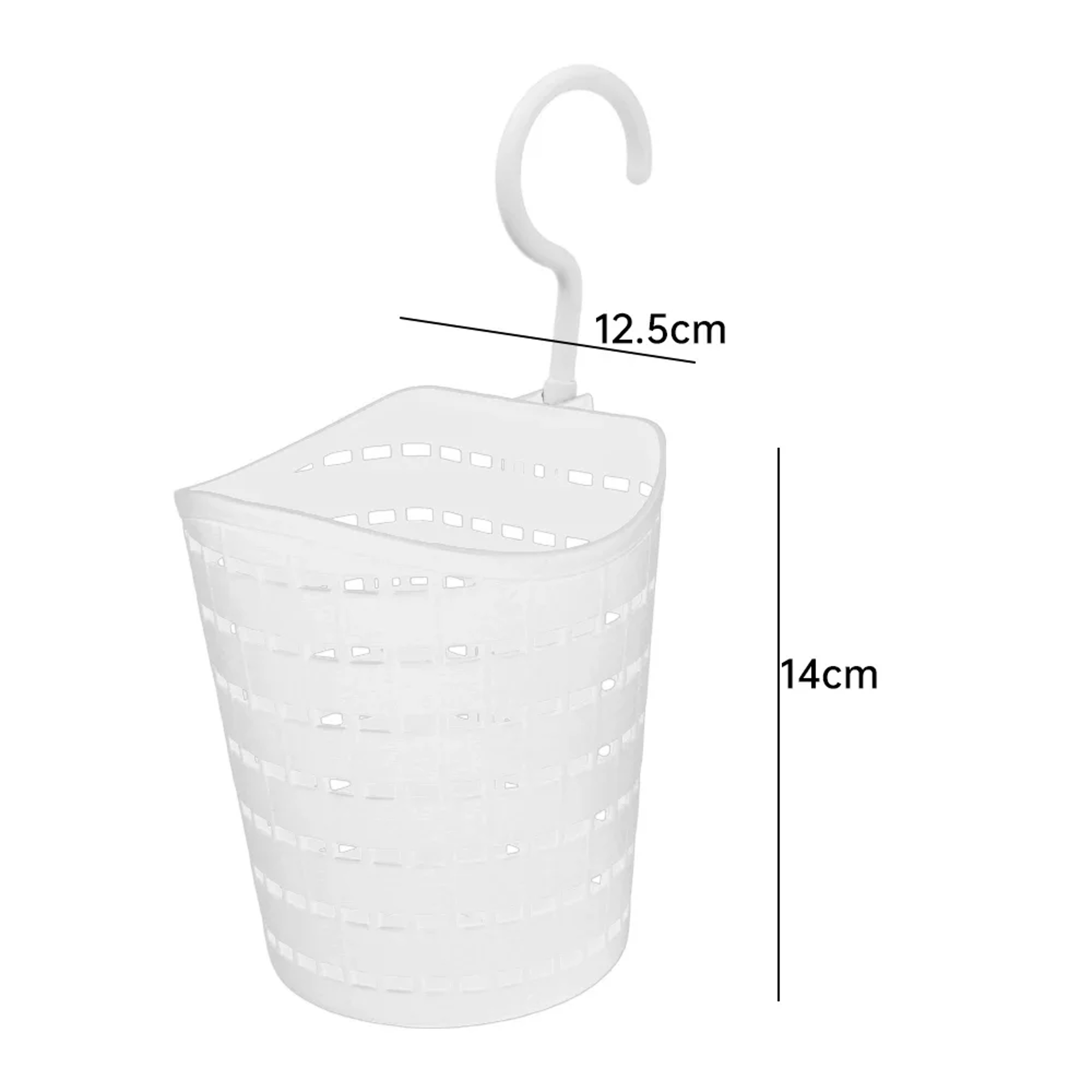Hanging Storage Basket With Hook For Kitchen And Bathroom Organization White 6