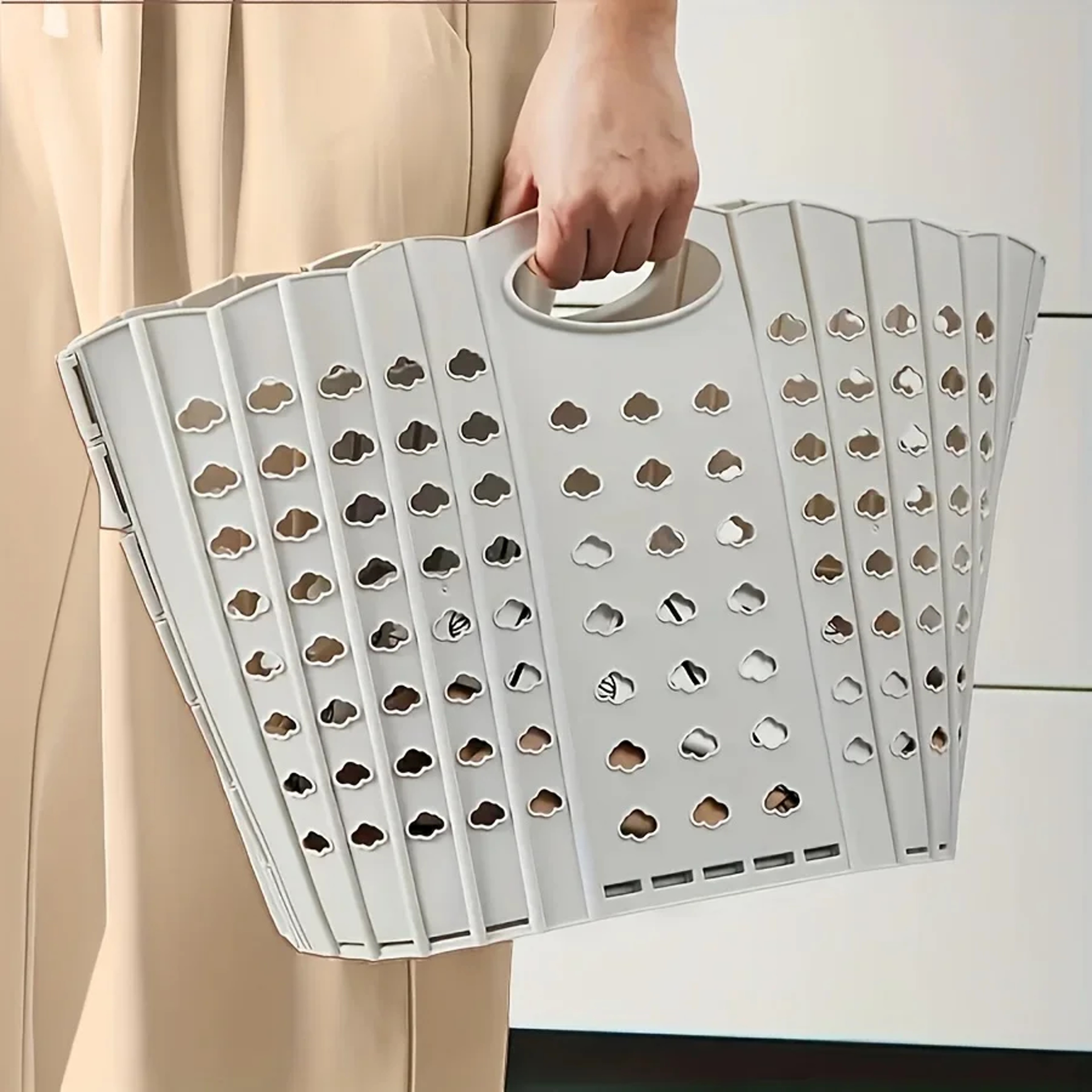 Folding Wall Mounted Laundry Basket Portable Dirty Clothes Storage Organizer 3
