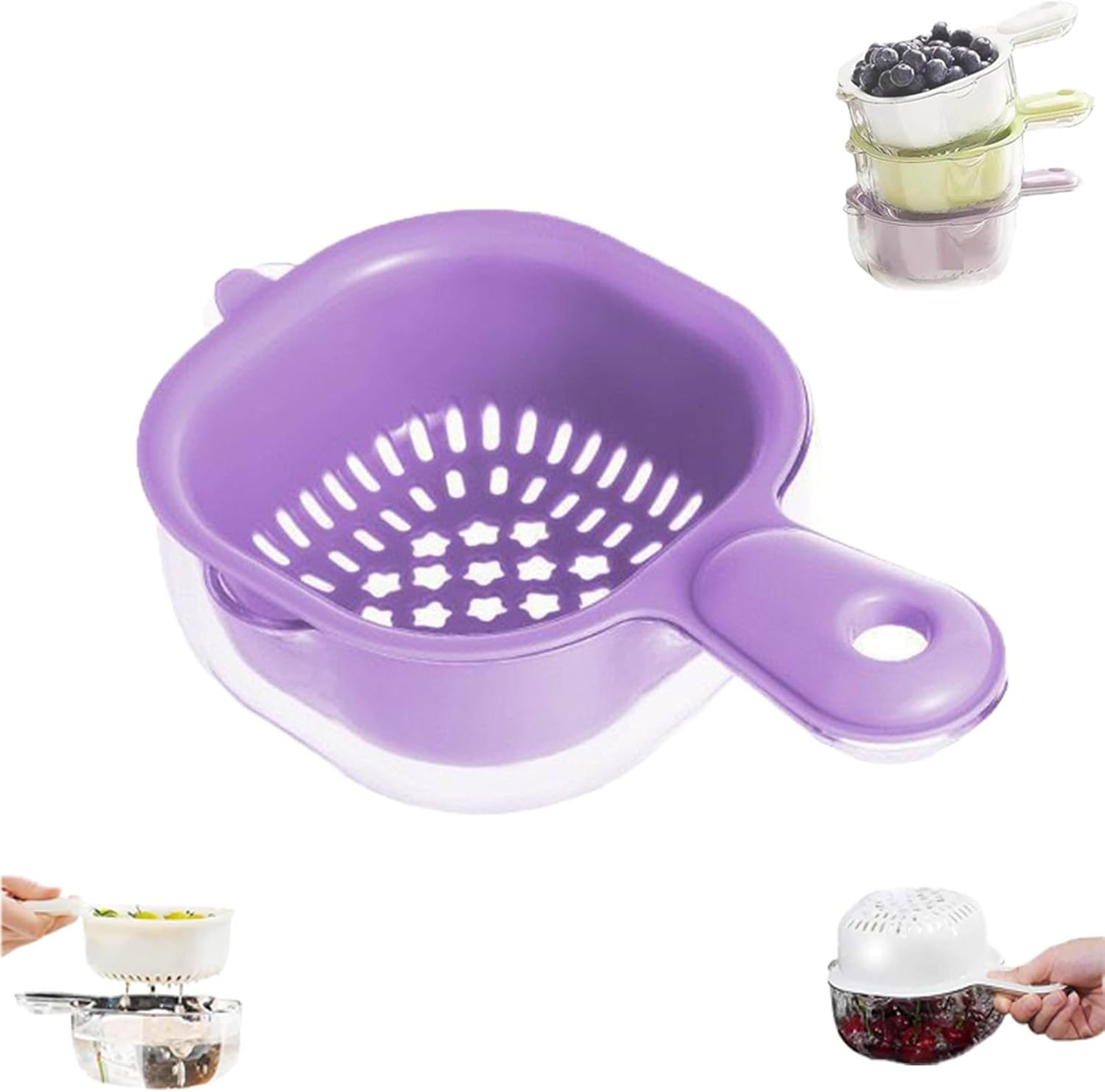 Rotatable Fruit Strainer Colander Basket for Washing and Draining Food – view 9