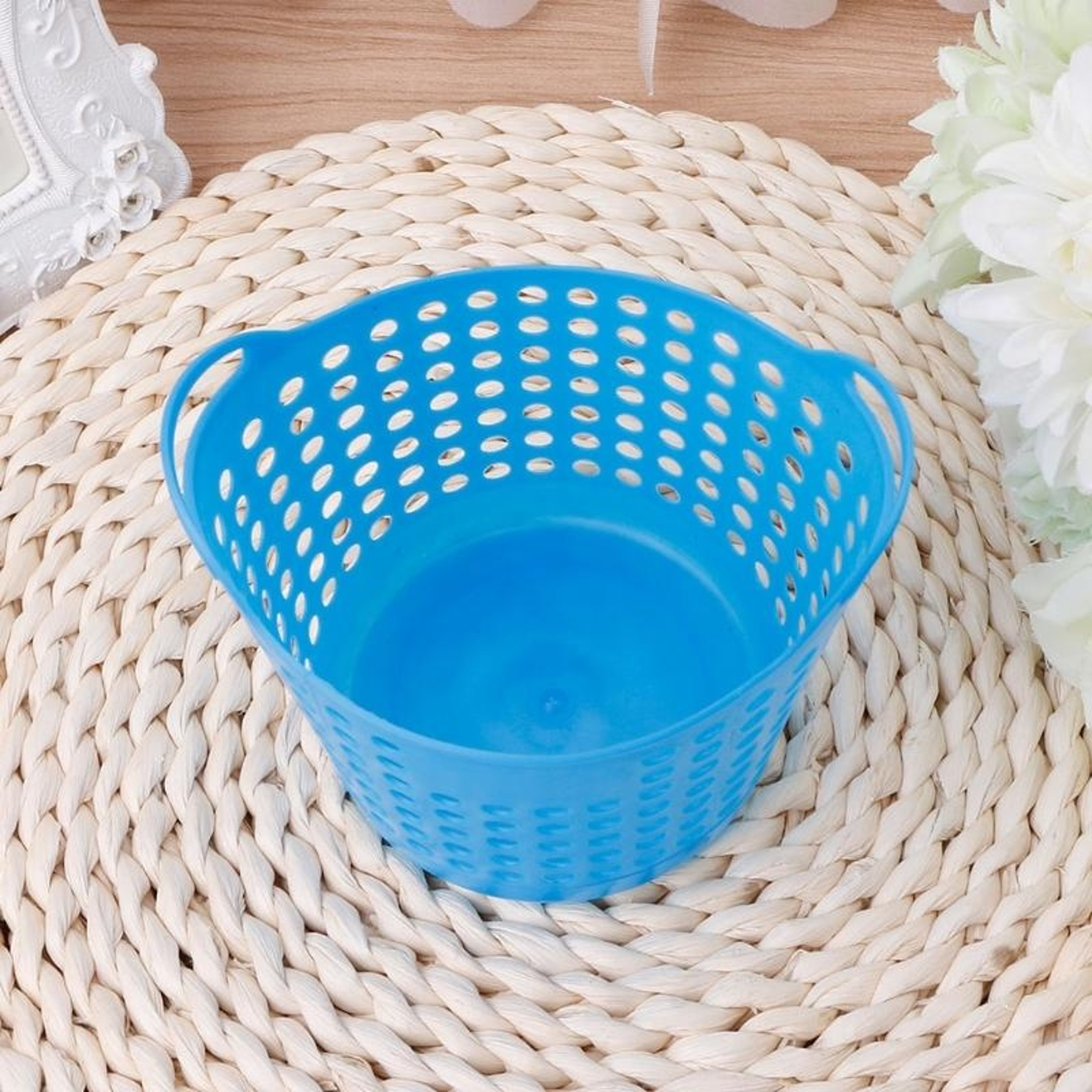 Stackable Desktop Storage Organizer Basket Makeup Holder Trash Bin – view 4