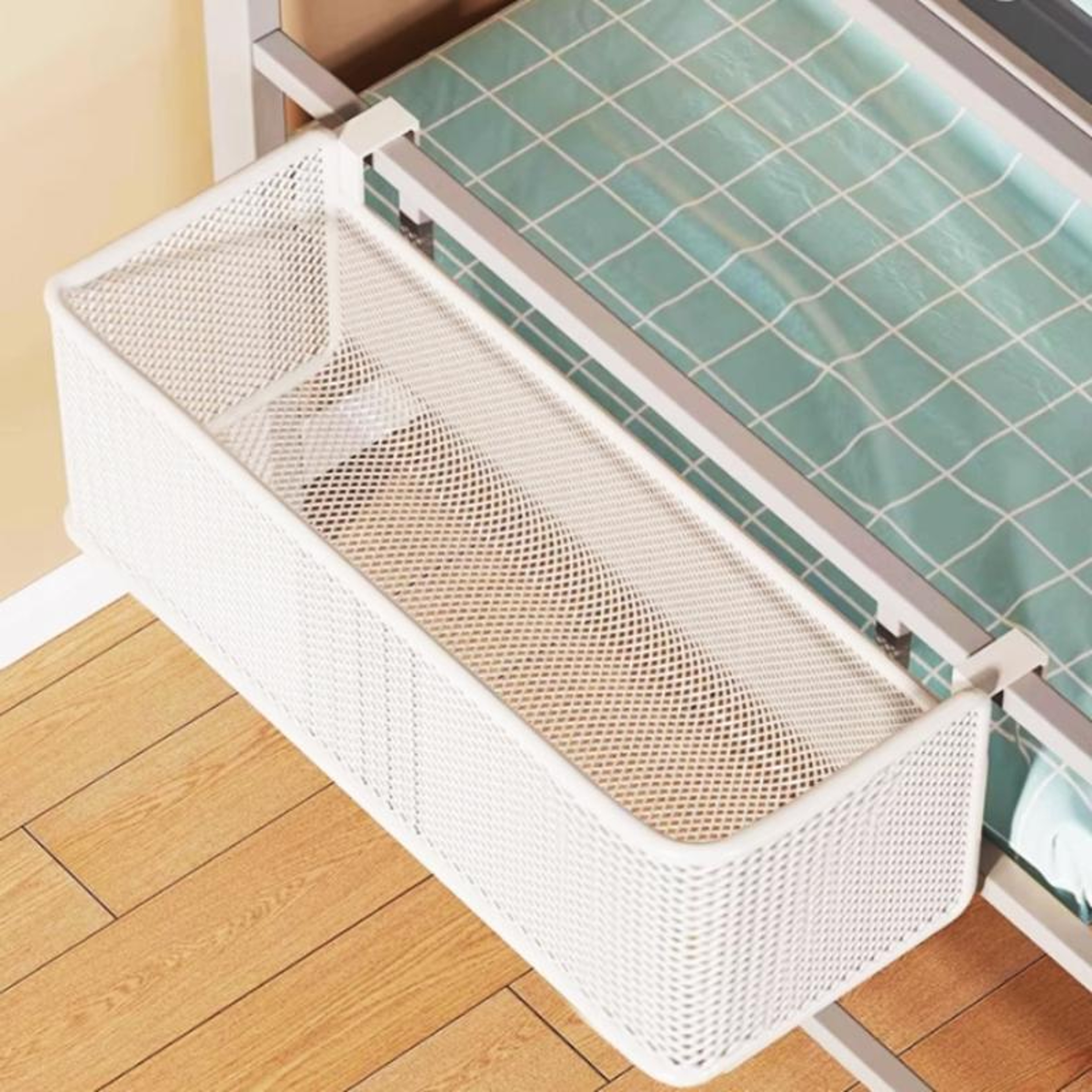 Bedside Hanging Storage Basket Space Saving Metal Bedside Shelf For Dorm Bunk Bed Bedroom 0