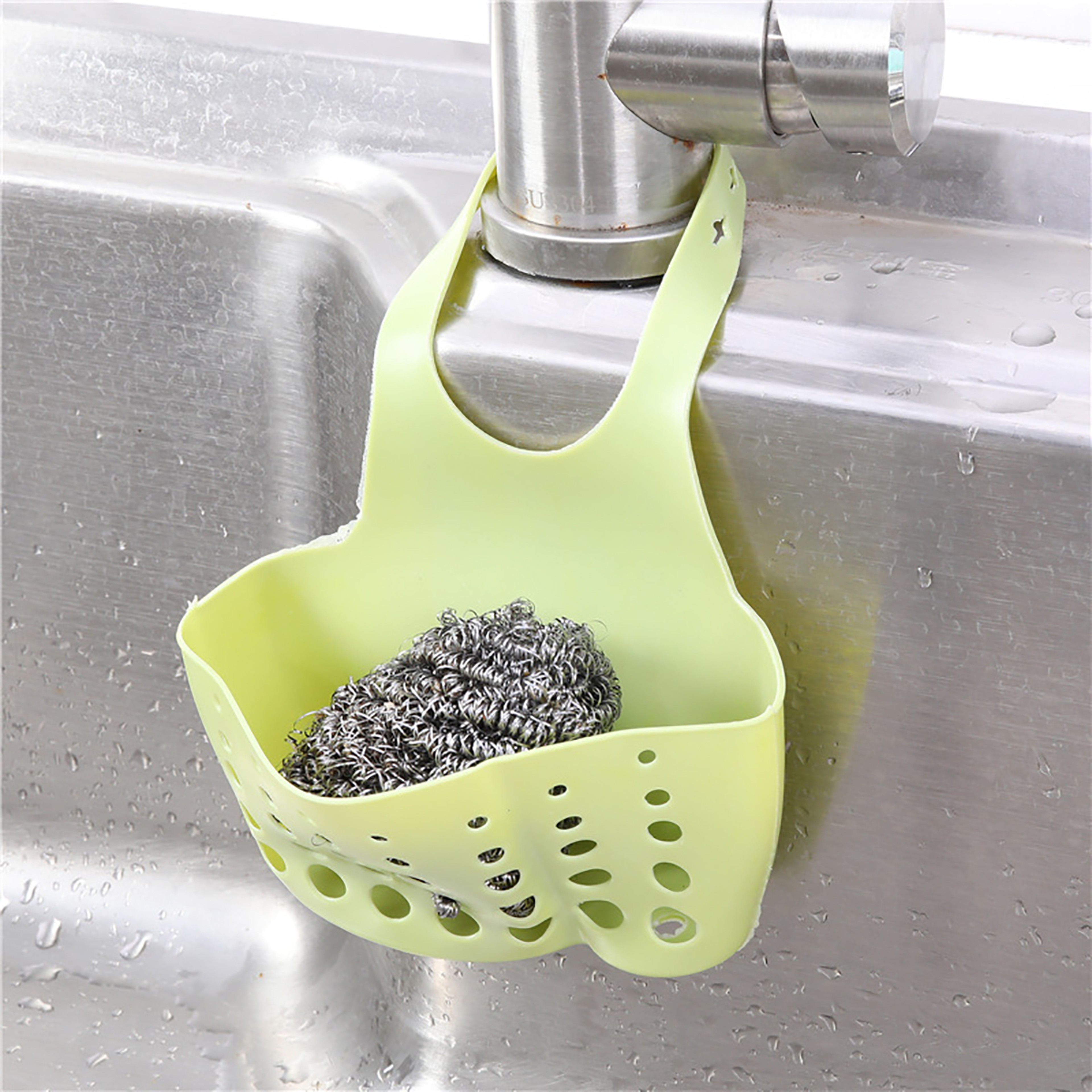 Adjustable Sink Storage Drain Basket Hanging Organizer For Kitchen Soap Sponge Storage 10