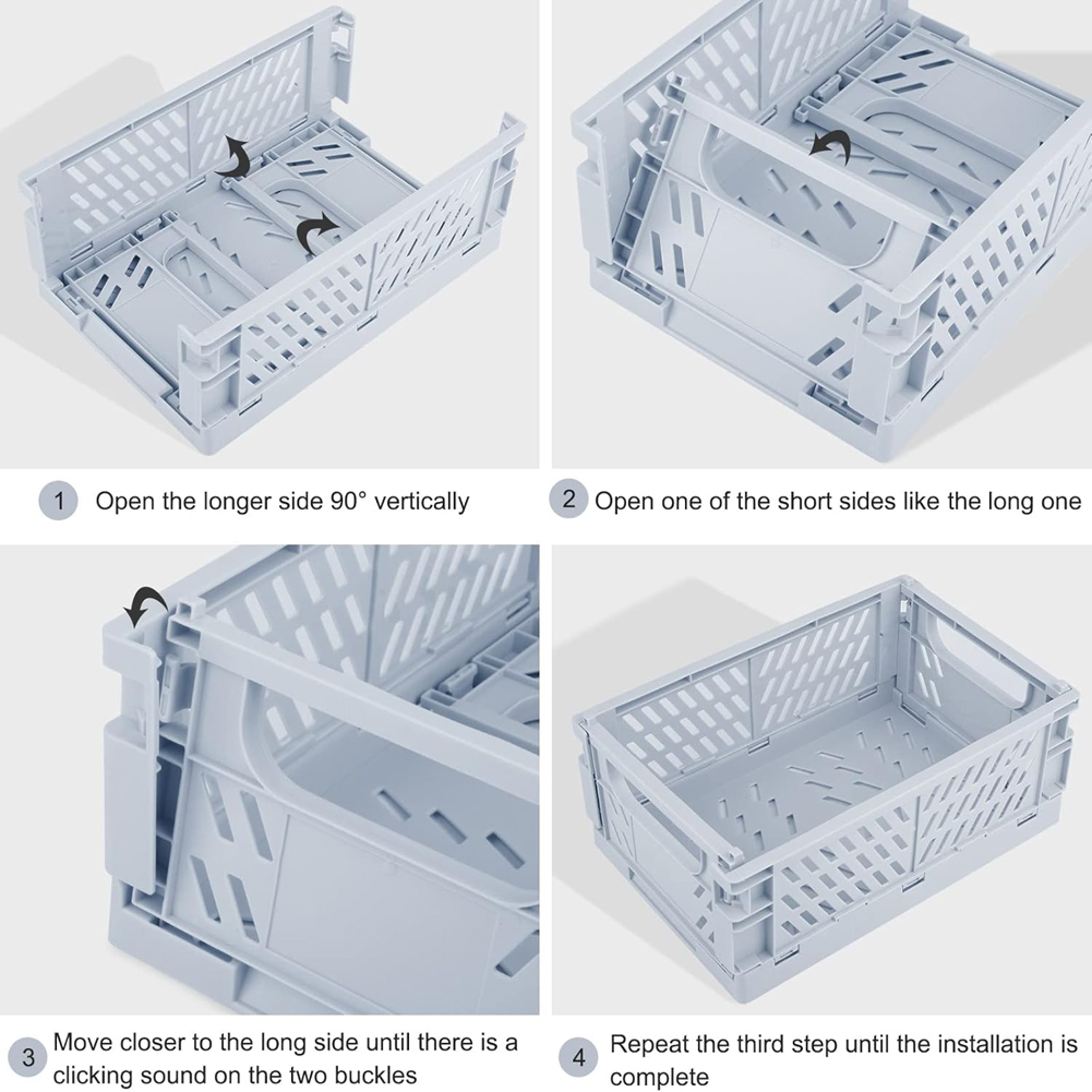 Foldable Storage Crate Basket Stackable Makeup Toys Organizer Box Portable Storage Container 3