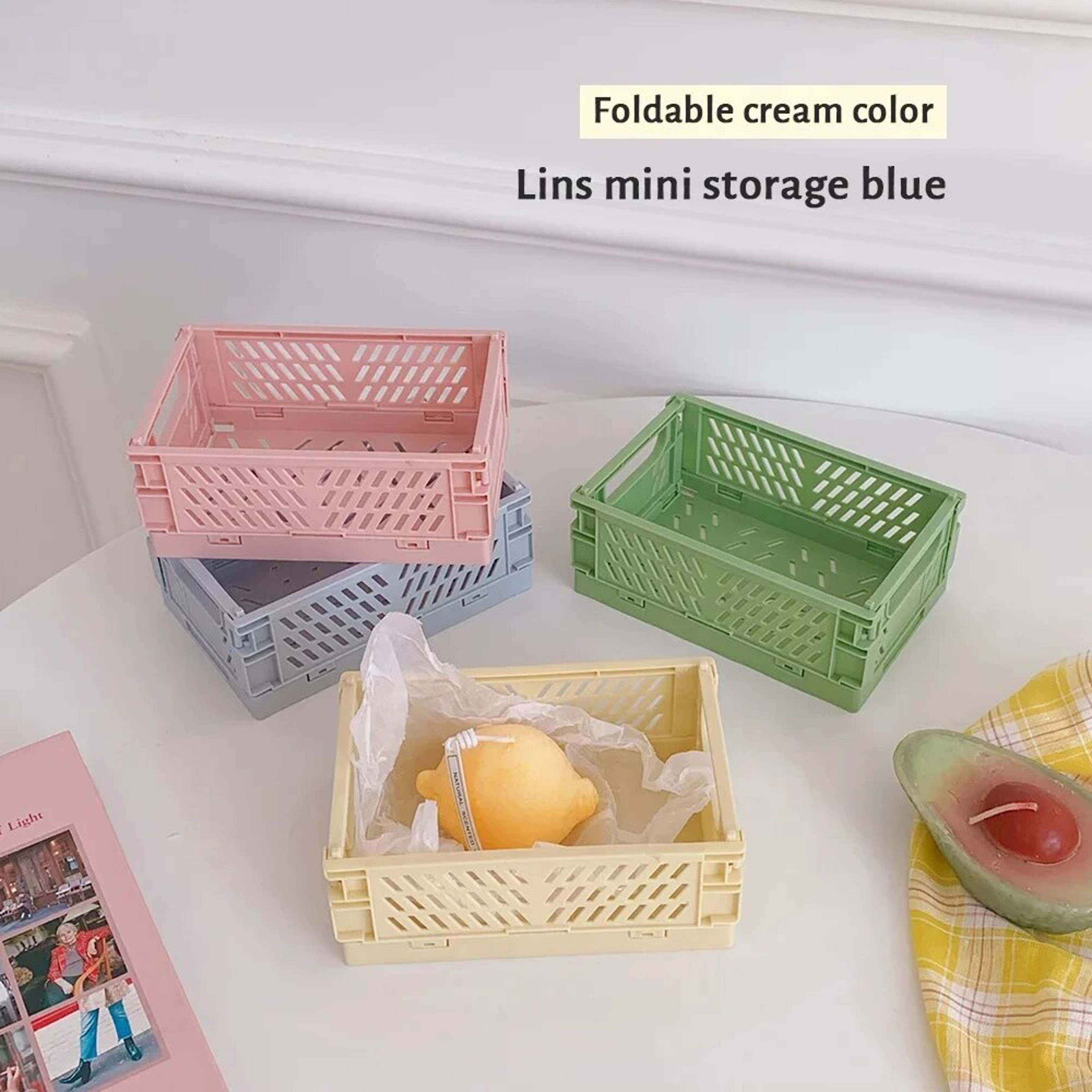 Foldable Desktop Storage Basket Organizer Multi Color Stationery Holder for Home Office School – view 5
