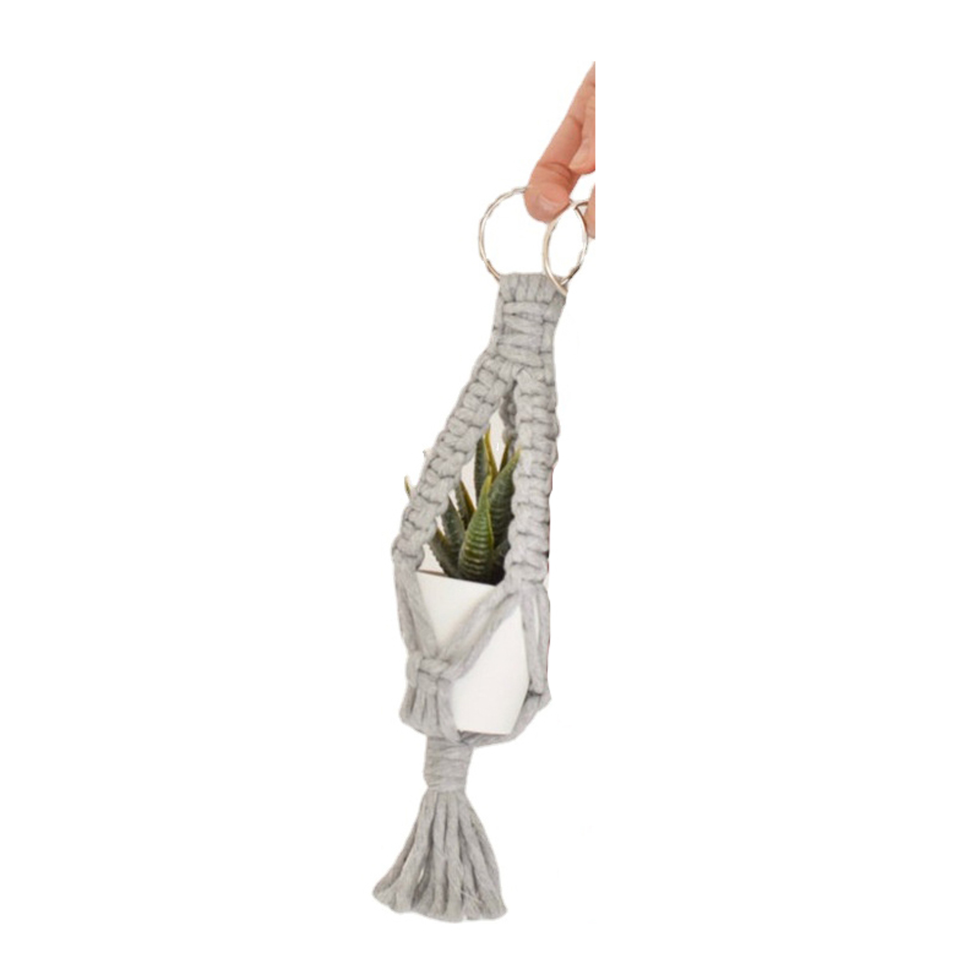 Mini Macrame Air Plant Holder Cotton Boho Hanging Planter for Home Decor – view 8