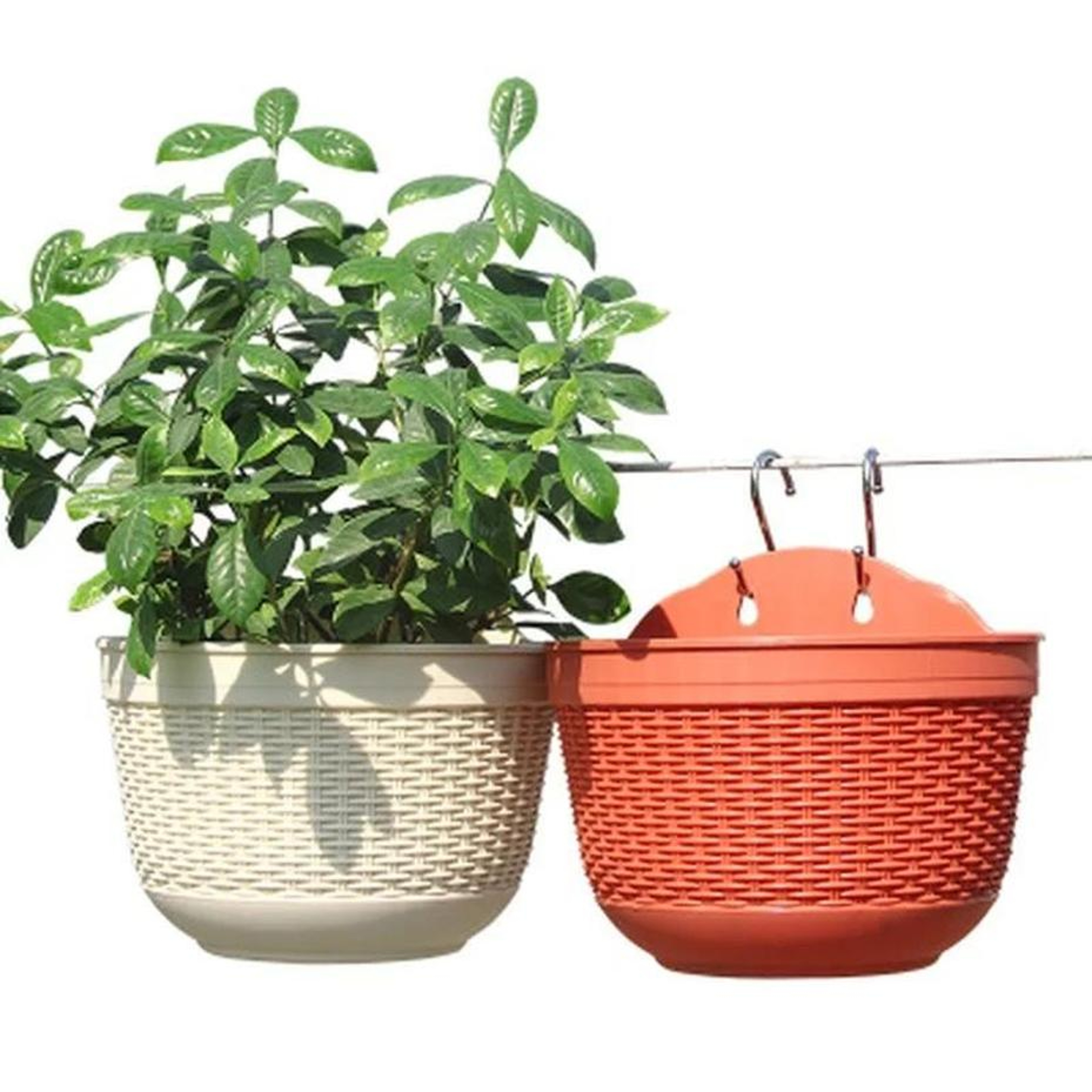 Space Saving Hanging Plant Basket with Garden Hooks for Balcony Patio and Rooftop Plants – view 4