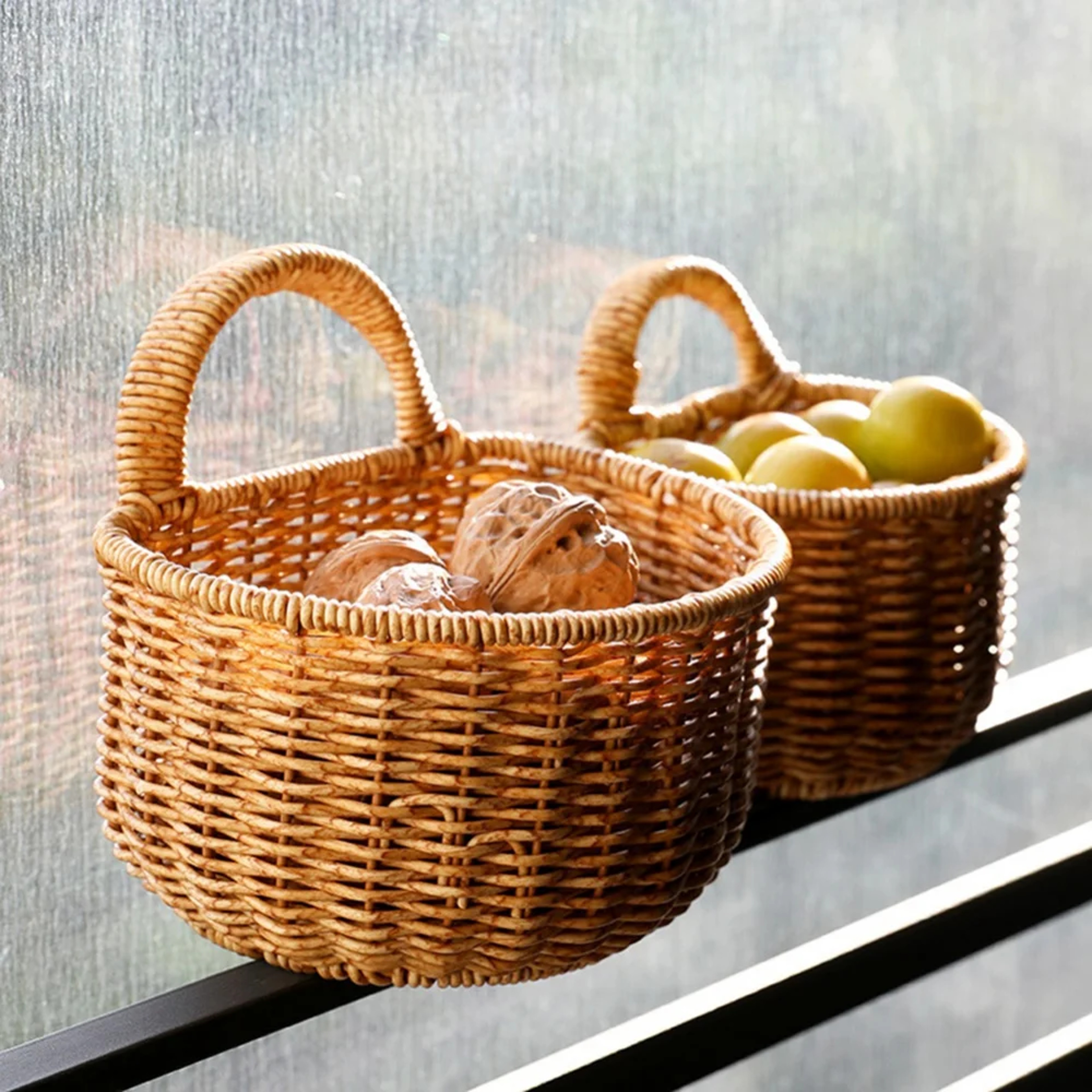 Woven Wall Hanging Basket For Fruit And Space Saving Storage 0