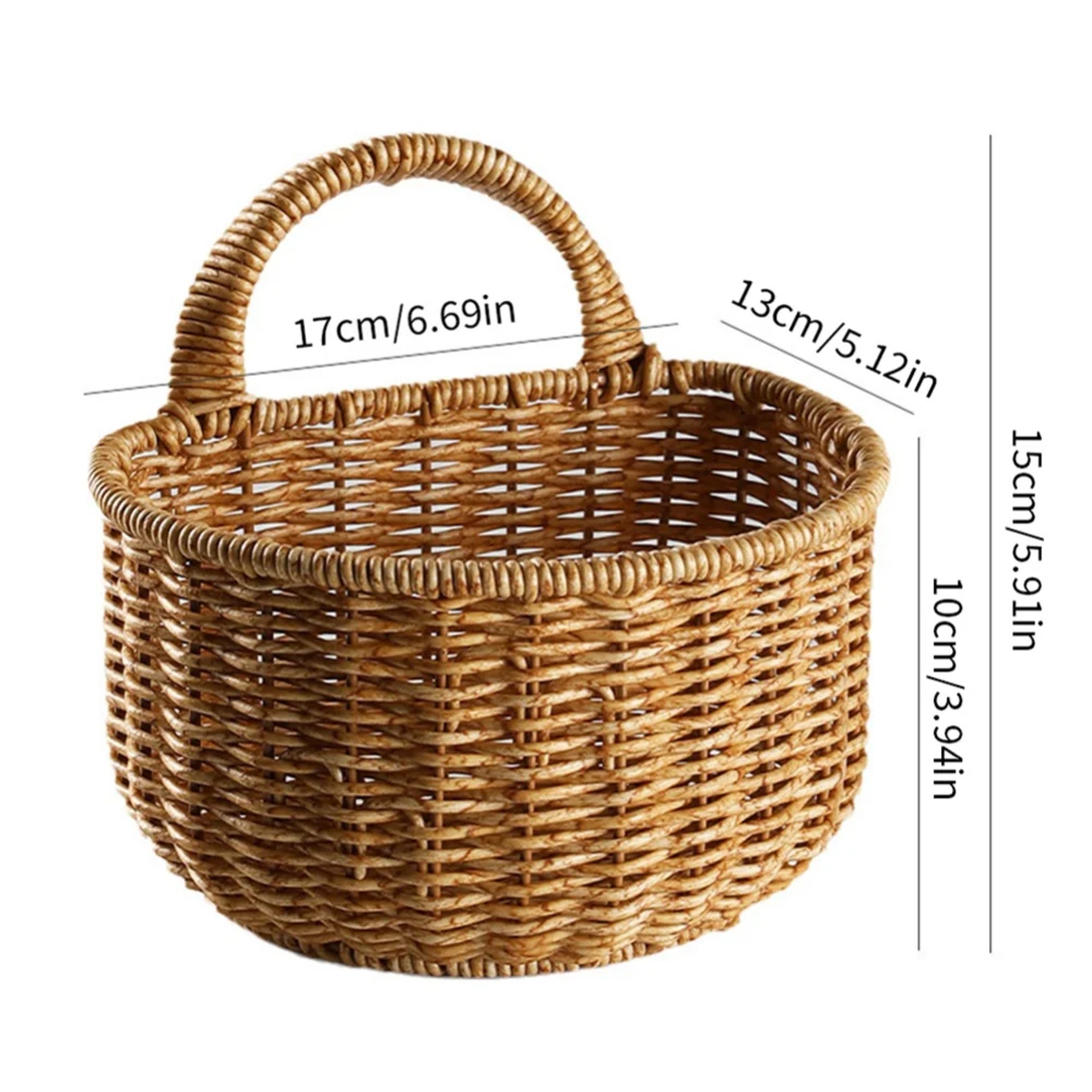 Woven Wall Hanging Basket For Fruit And Space Saving Storage 9