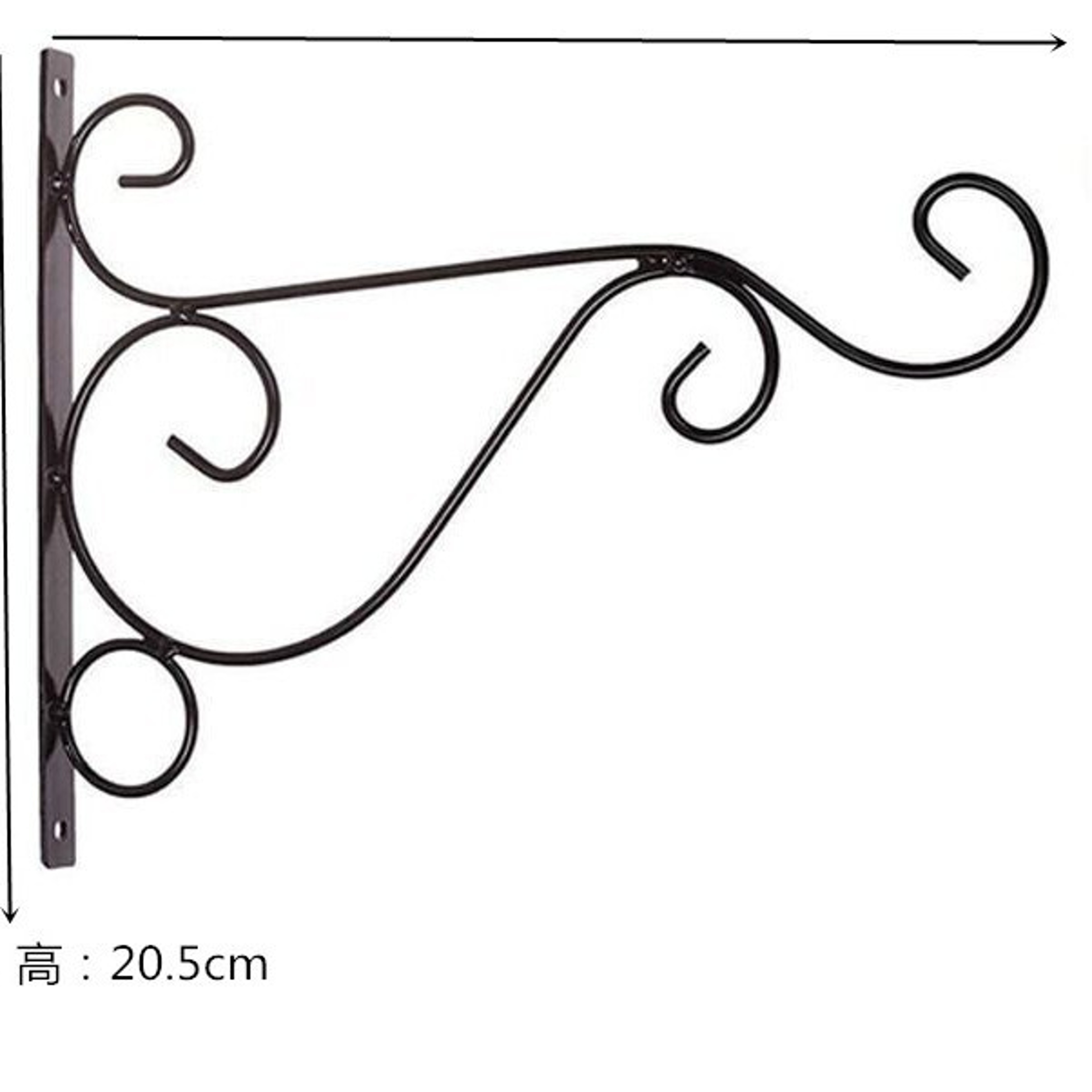 Iron Wall Mounted Planter Basket with Hook Decorative Flower Pot Holder – view 6