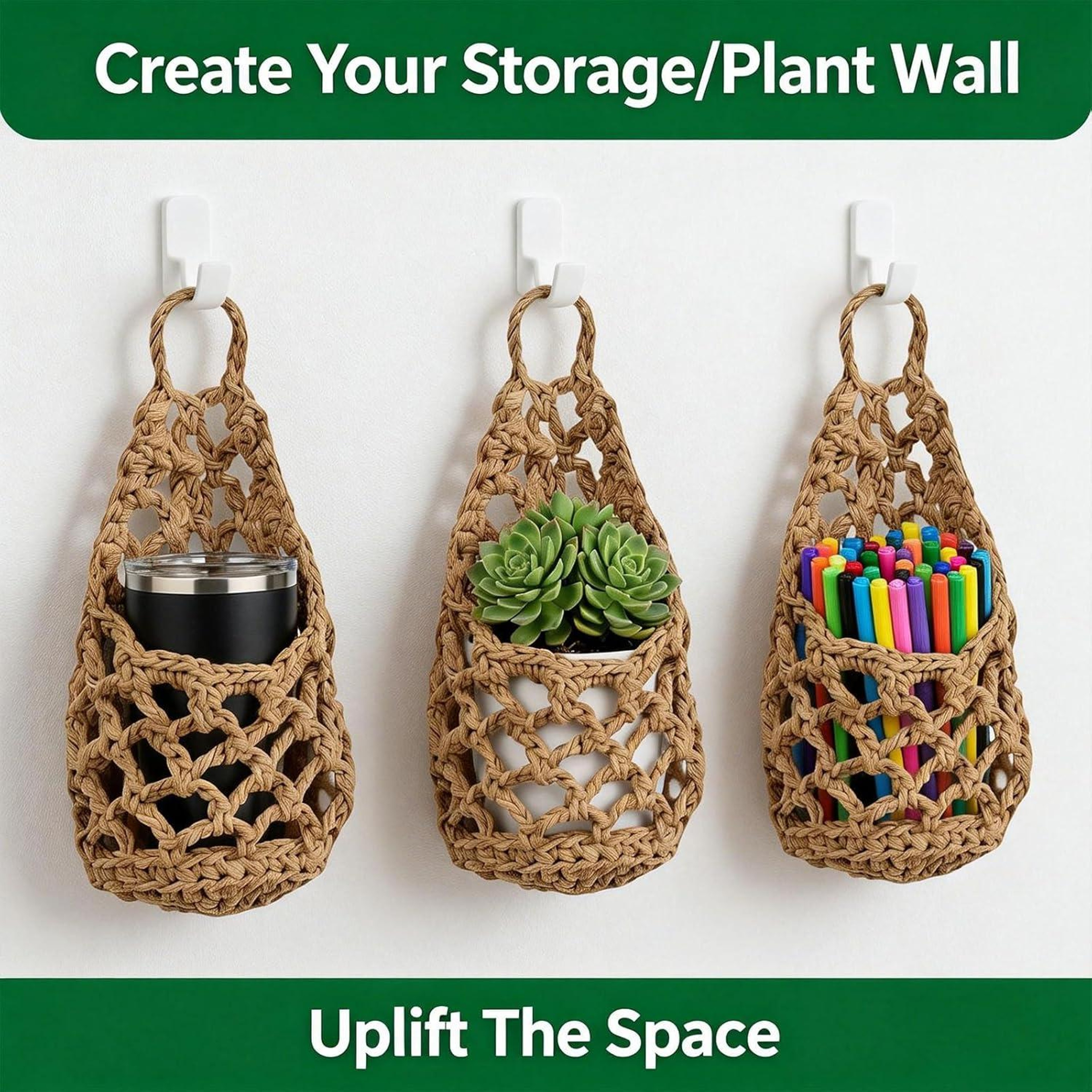 Macrame Plant Hanger Space Saving Wall Decor for Stylish Home Plants – view 6
