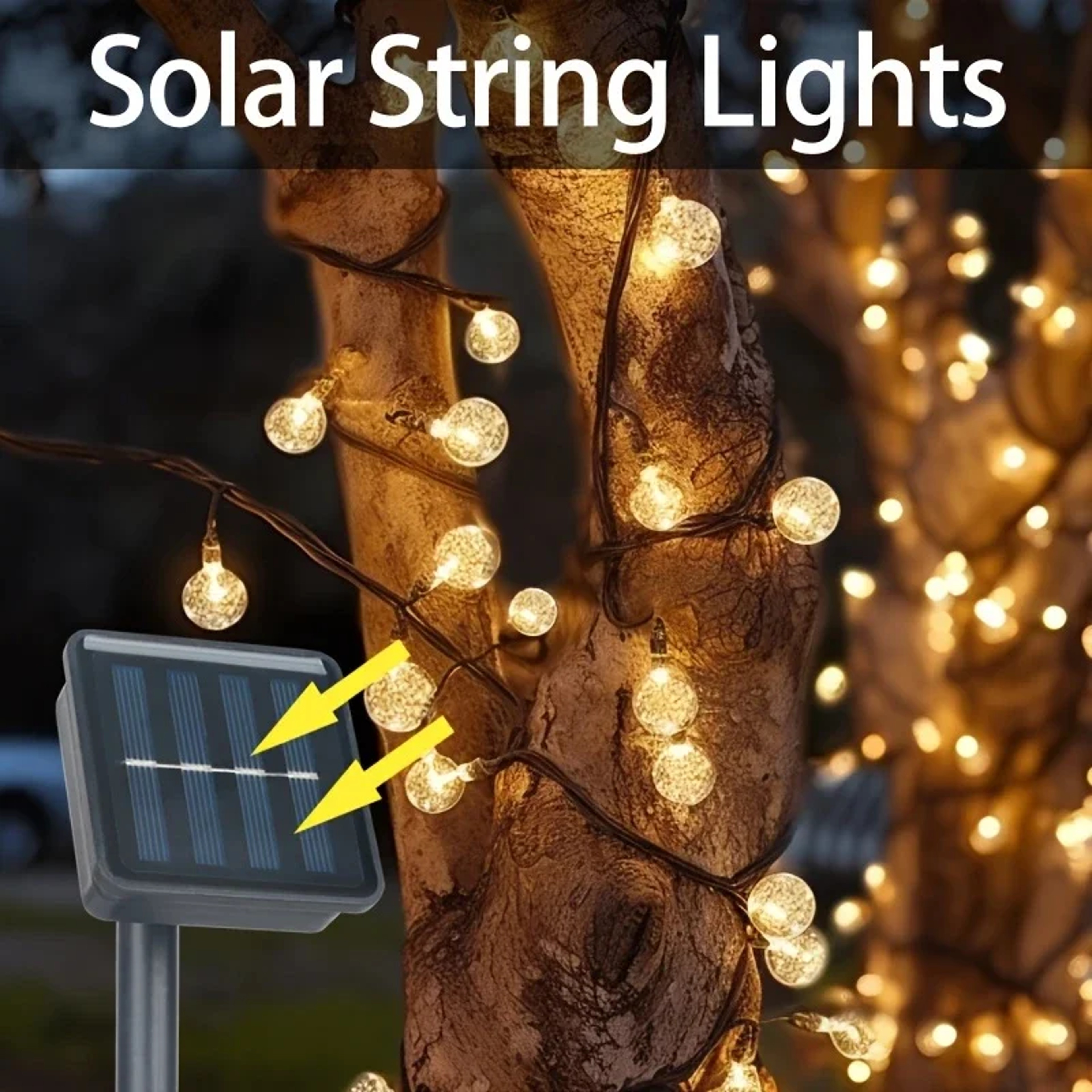 Solar Fairy Light LED Warm White Waterproof String Lights for Garden Wedding Decor – view 3