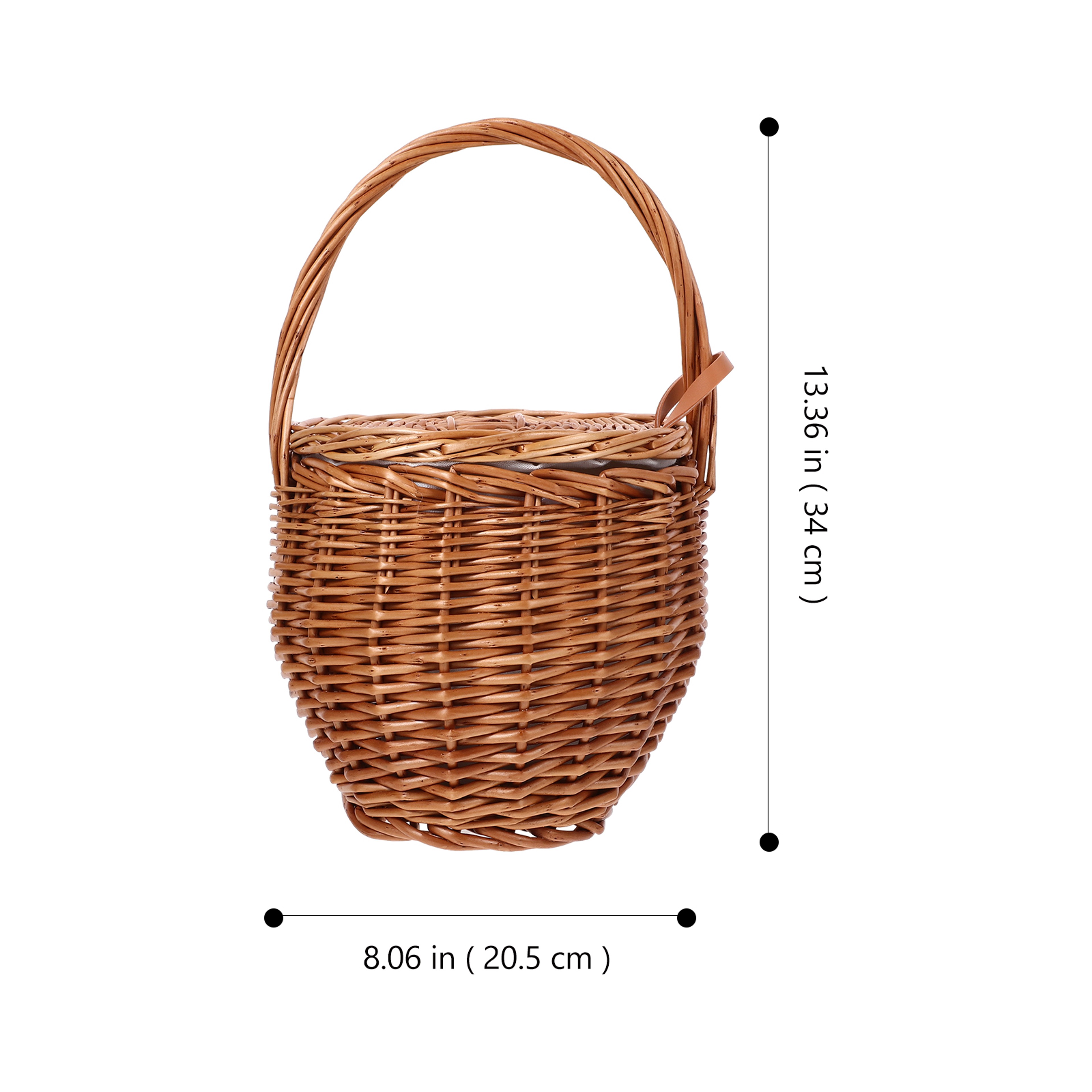 Foldable Wicker Picnic Basket With Lid Multi Function Storage Organizer 4