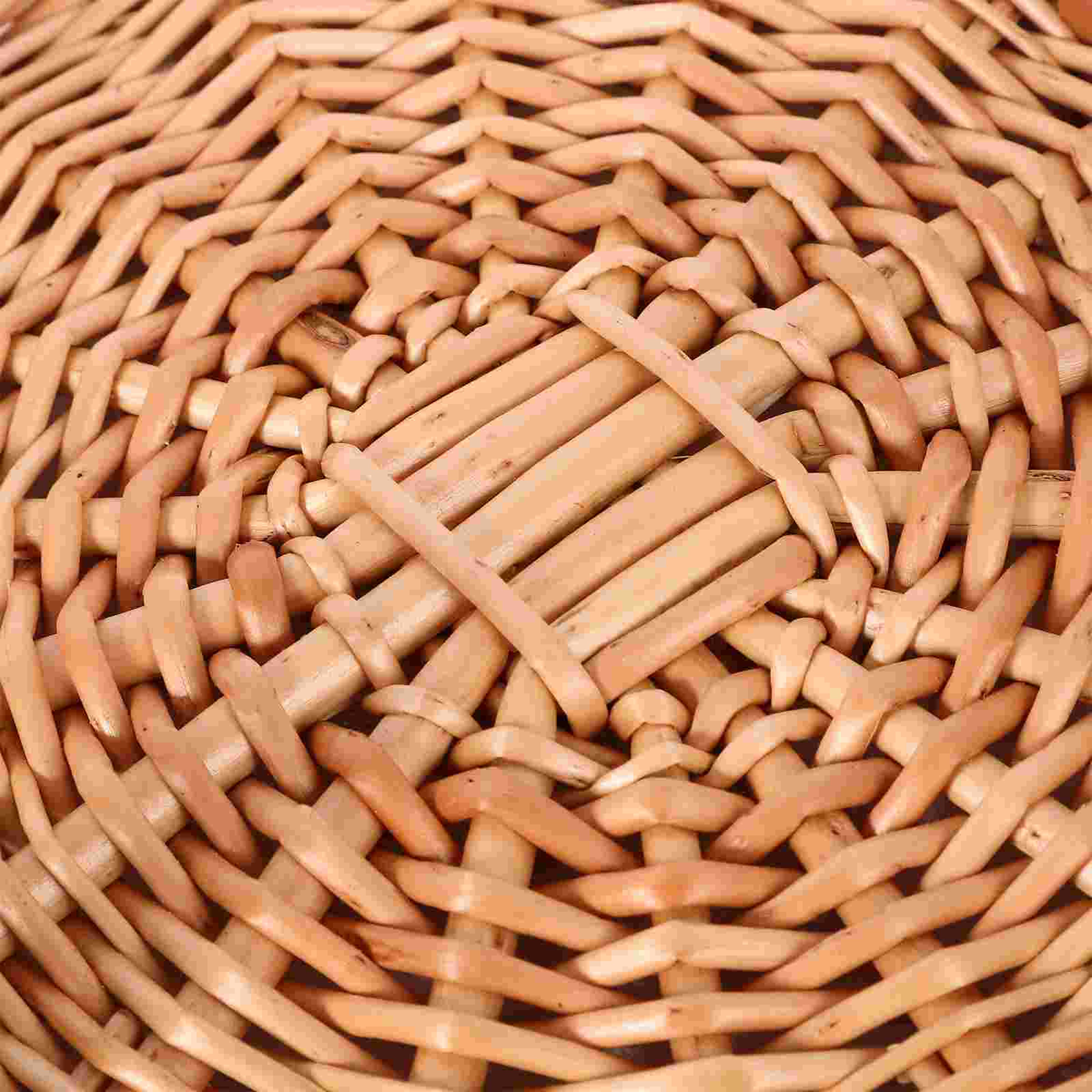 Foldable Wicker Picnic Basket With Lid Multi Function Storage Organizer 5