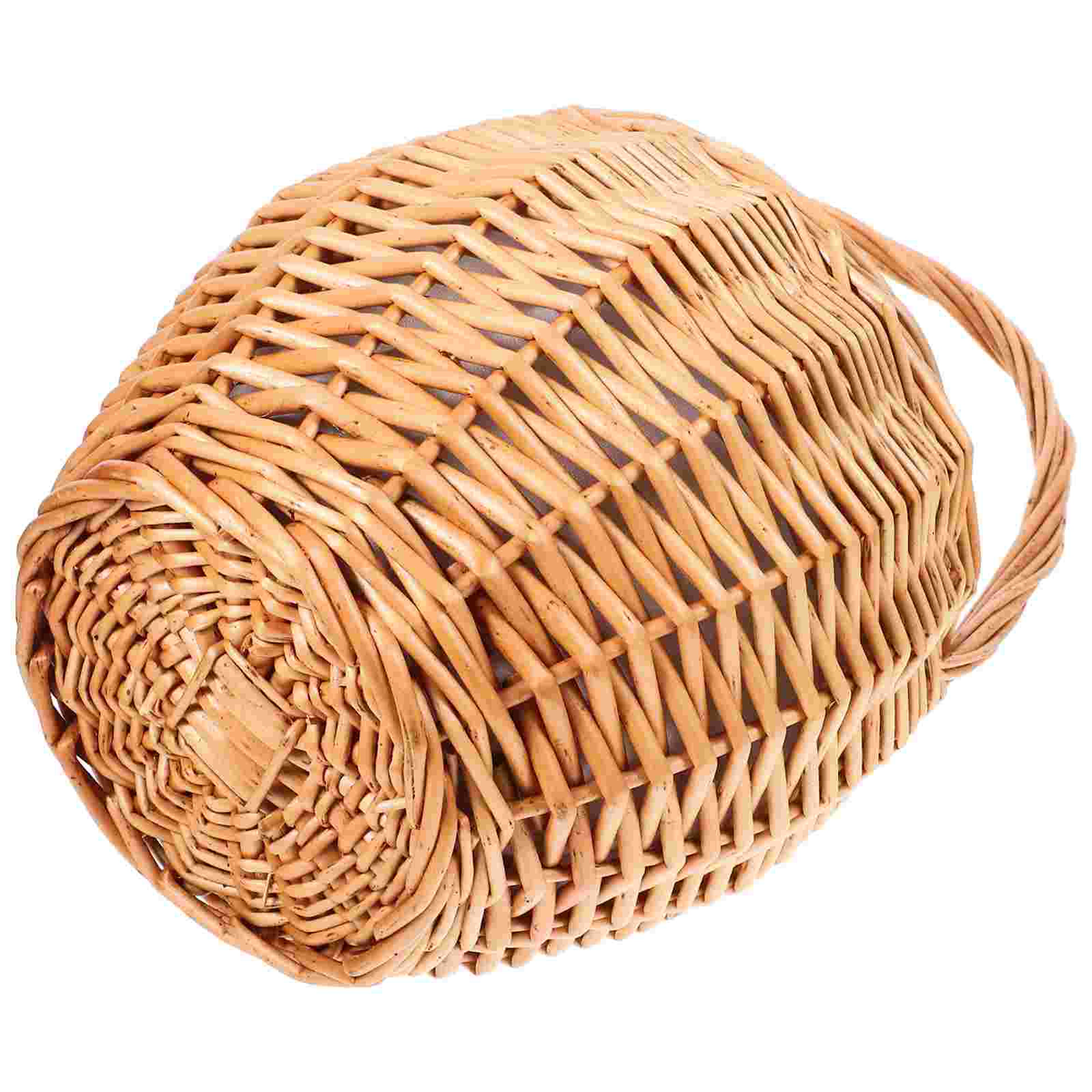 Foldable Wicker Picnic Basket With Lid Multi Function Storage Organizer 6