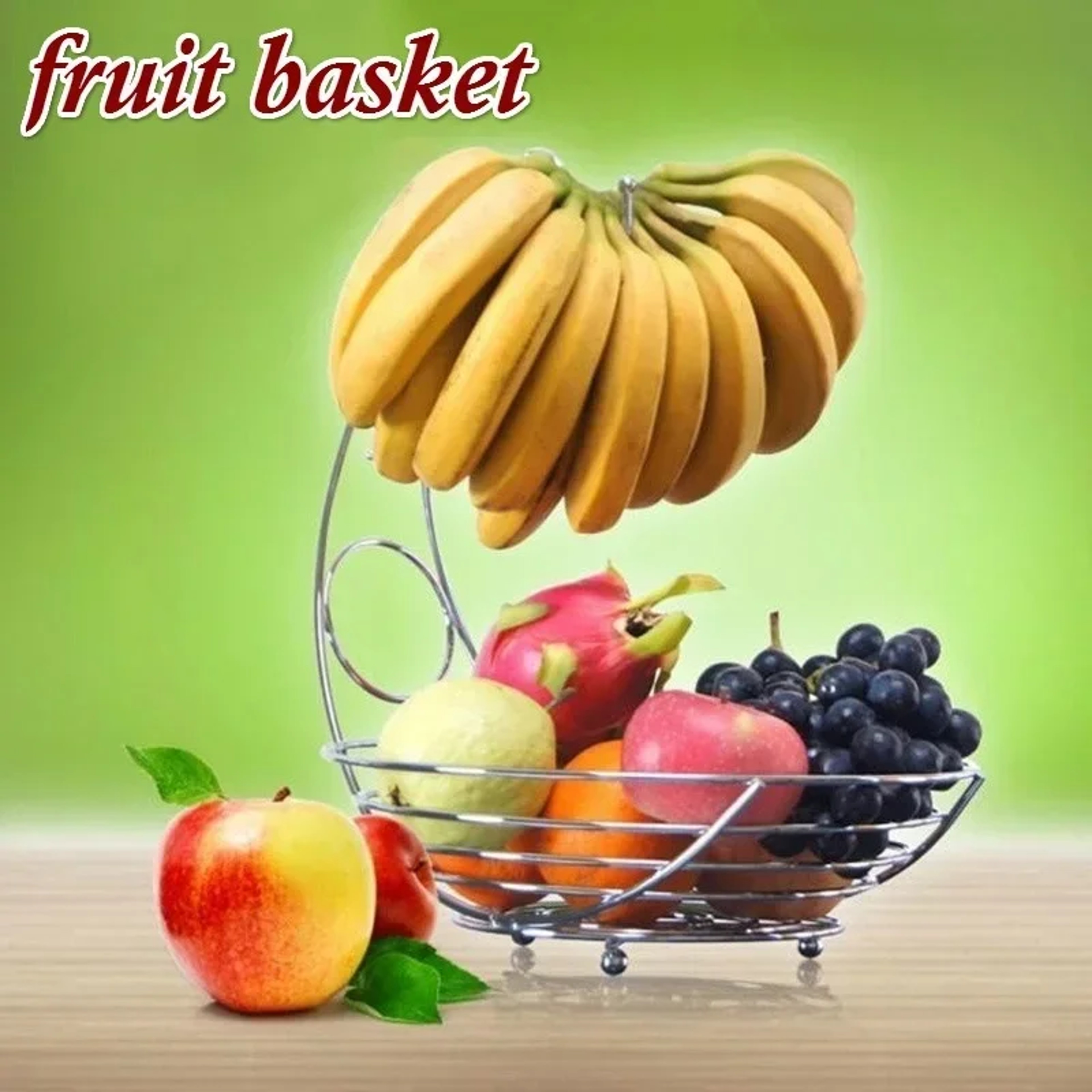 Metal Fruit Basket Banana Holder Rack Kitchen Counter Storage Organizer – view 6