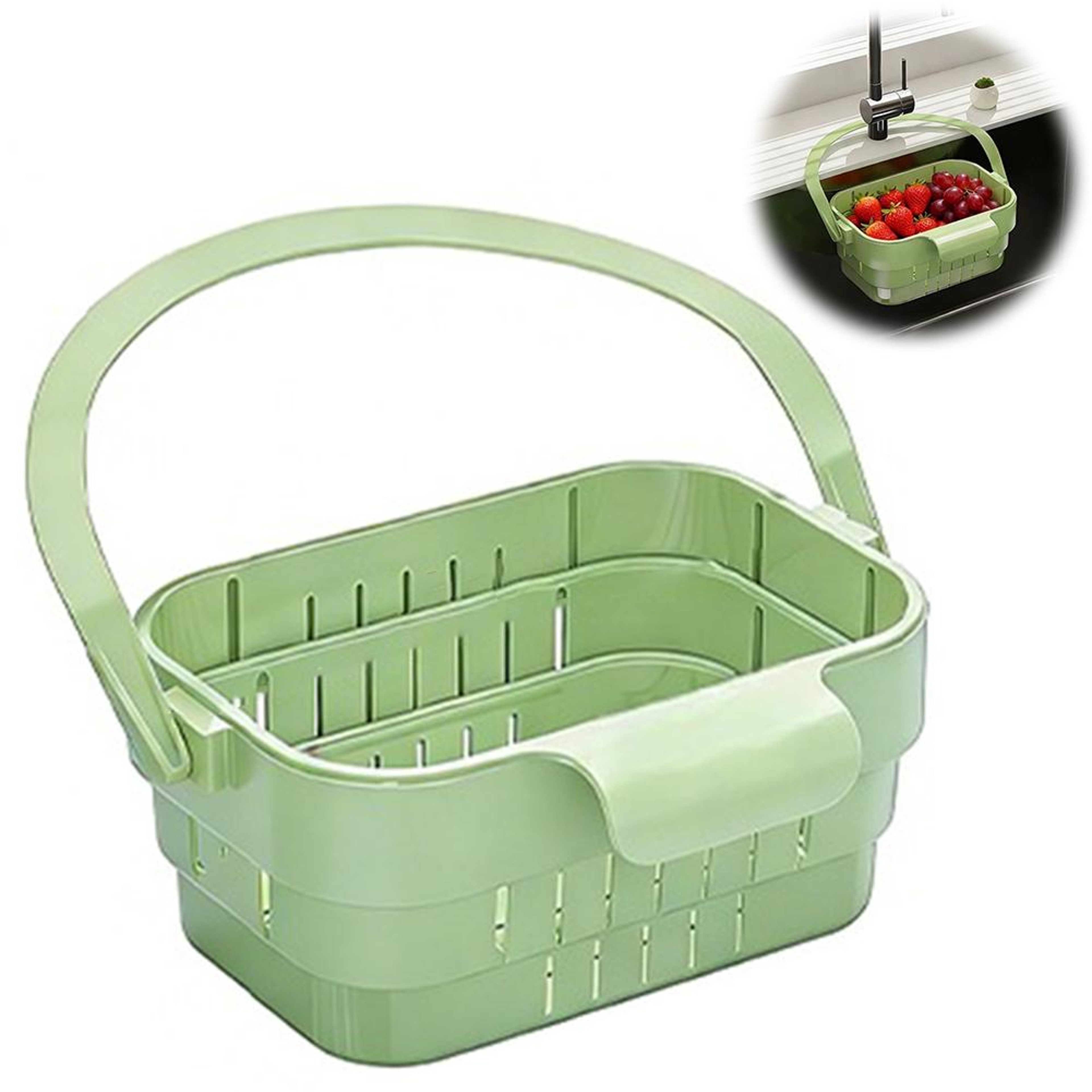 Foldable Kitchen Sink Strainer Basket Space Saving Hanging Colander For Small Kitchens And RVs 0
