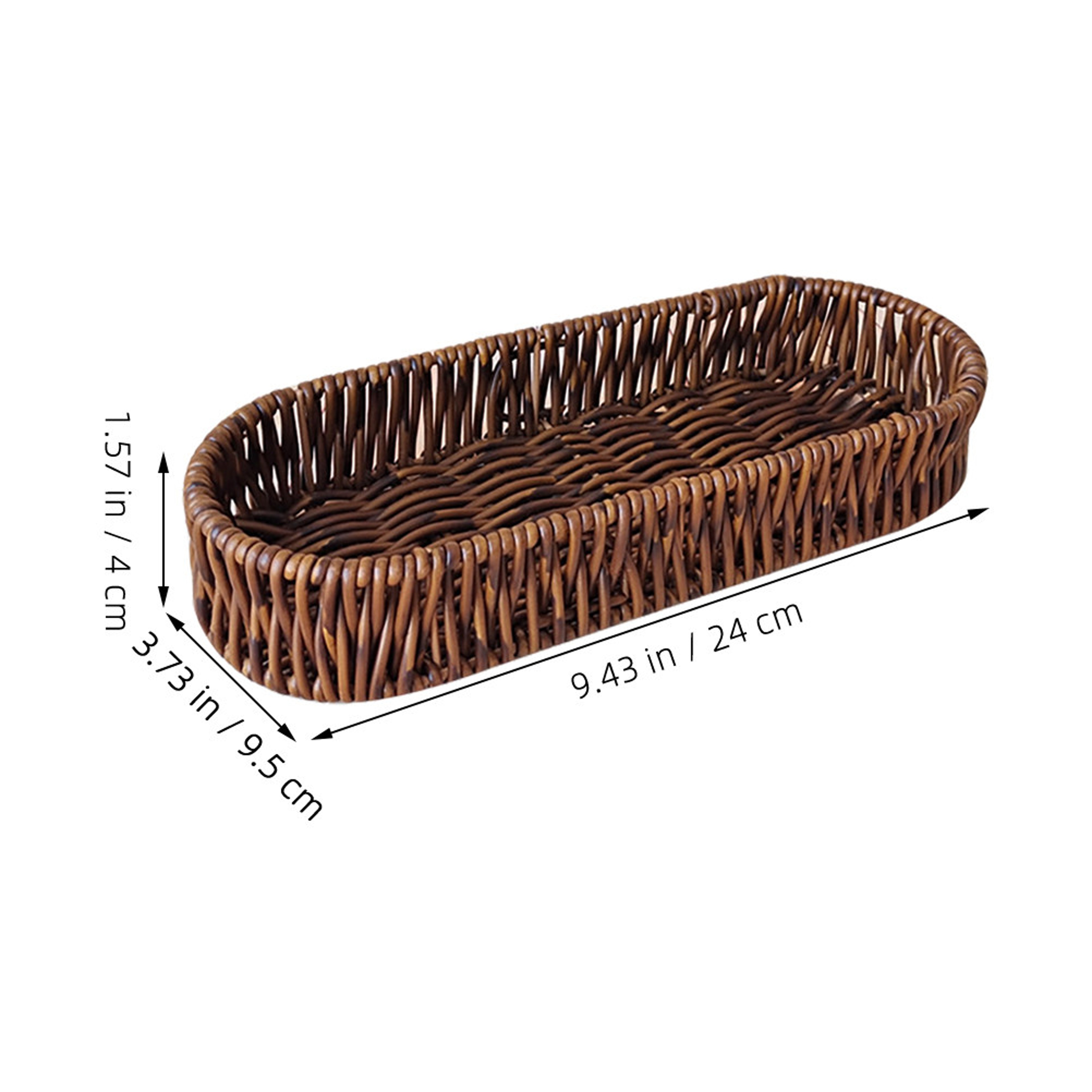 Spacious Oval Bread Basket Woven Style Storage Basket for Kitchen Serving and Picnic – view 3