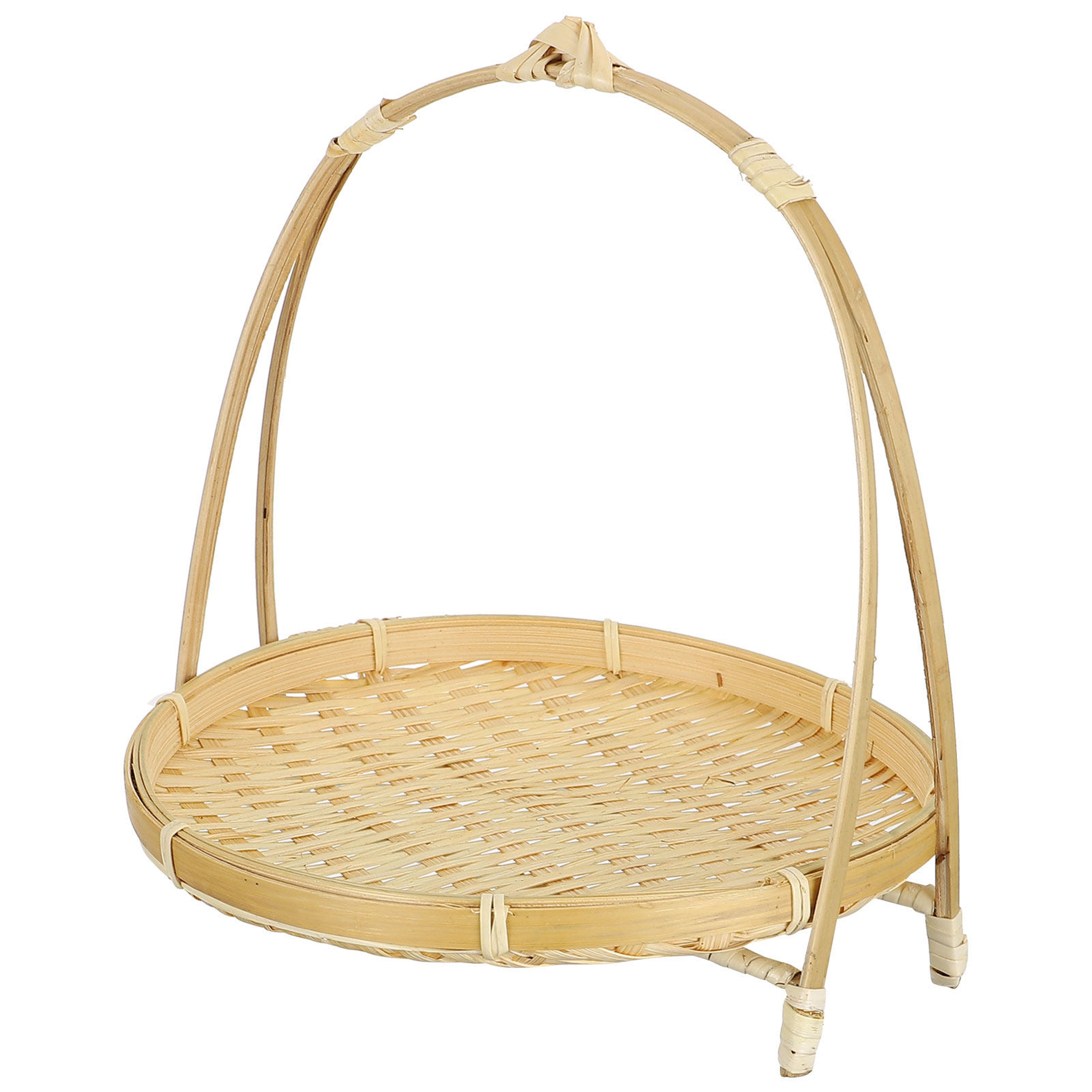 Bamboo Woven Fruit Basket Rustic Kitchen Storage Organizer – view 6