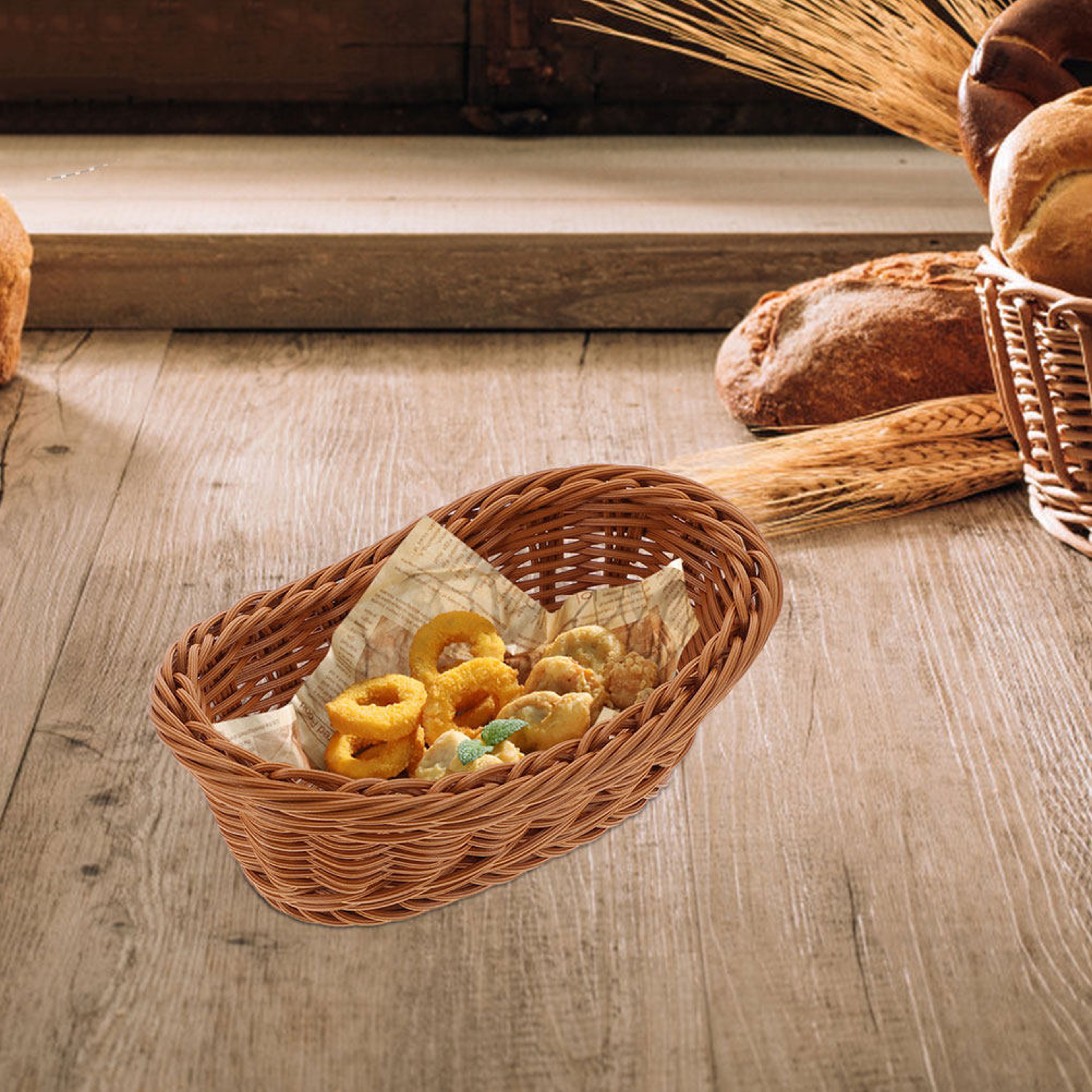 Woven Plastic Storage Basket for Kitchen Fruit Snacks and Desktop Organization – view 6