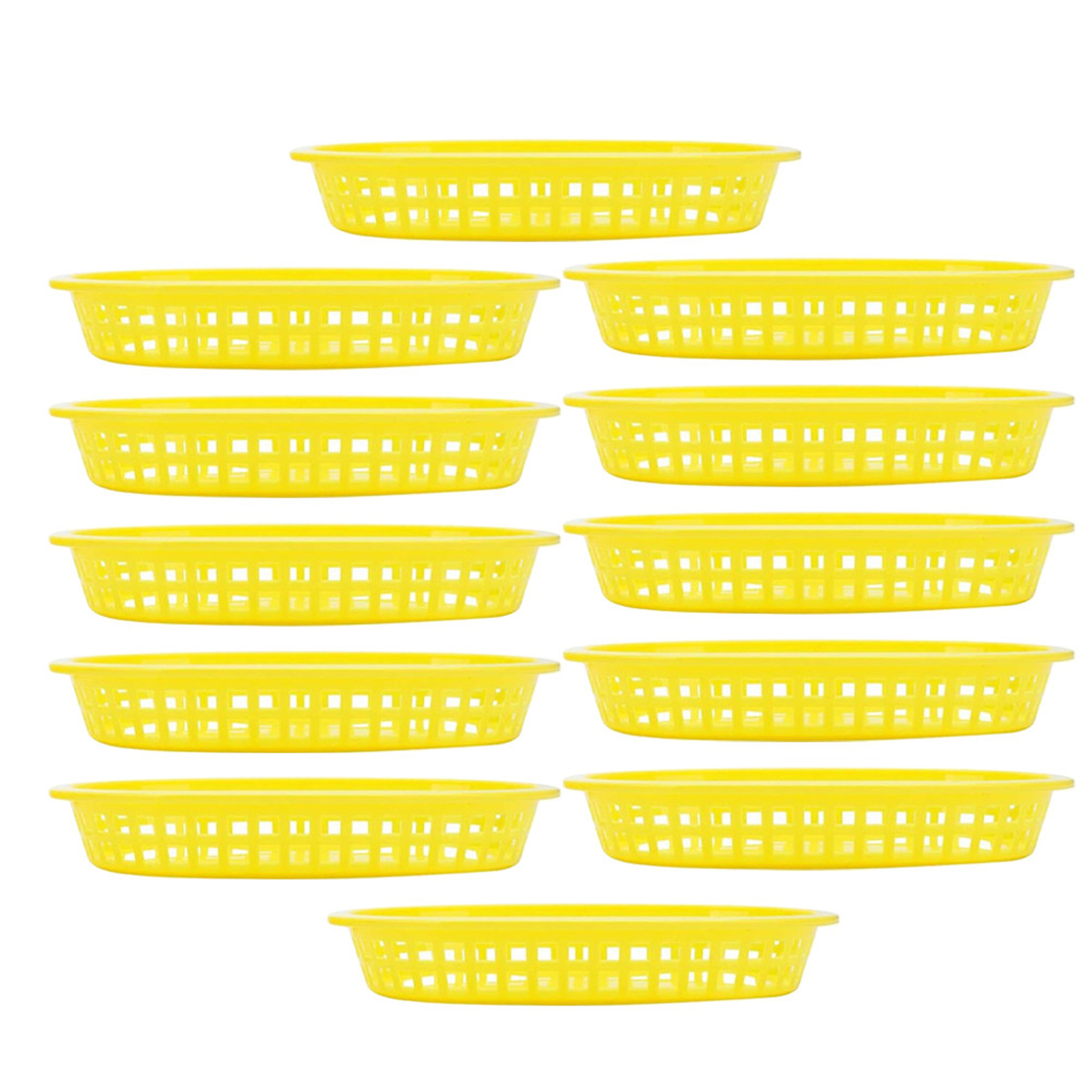 Reusable Plastic Oval Food Baskets for Snacks Fruit Storage and Serving – view 1