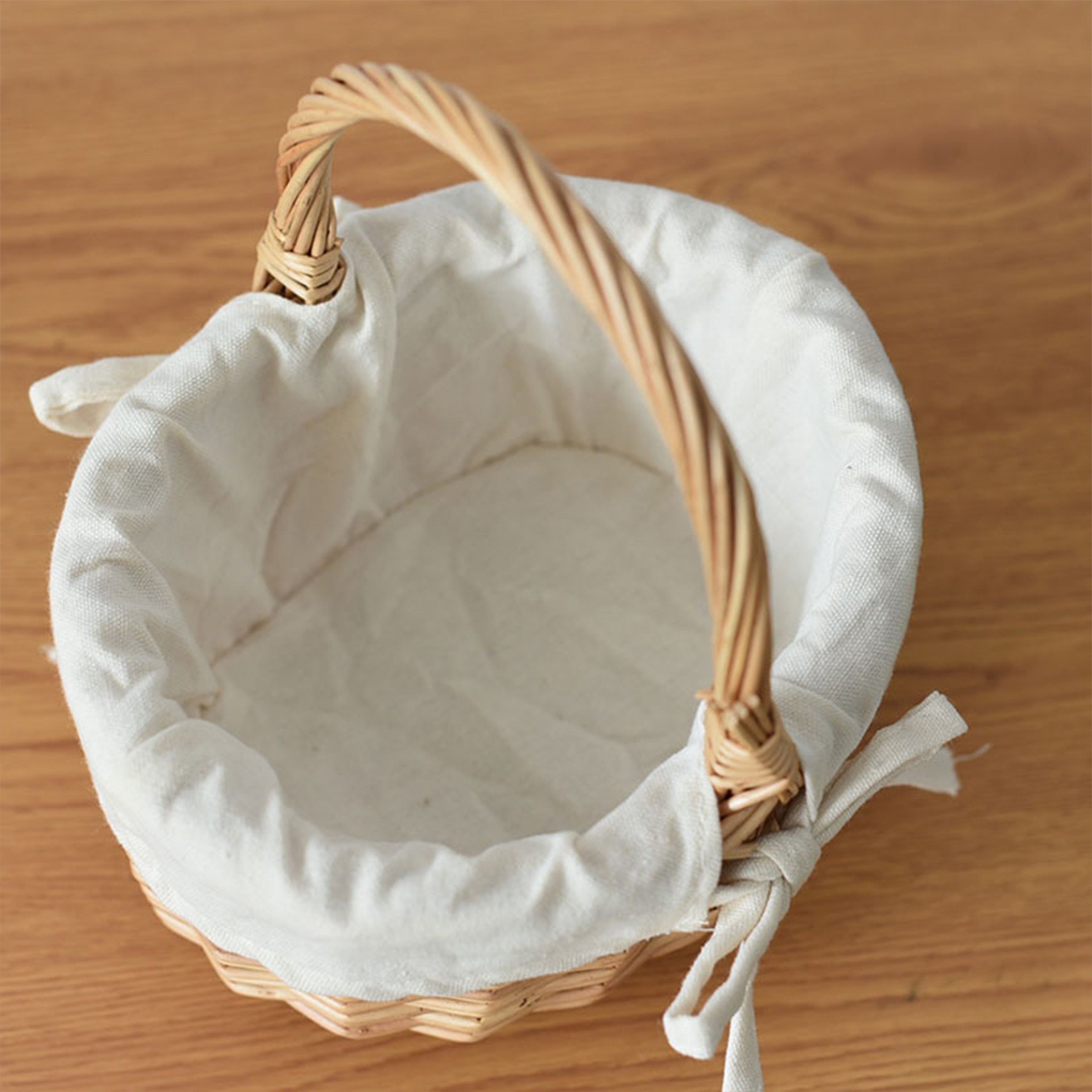 Natural Bamboo Basket Set with Bow Knot for Fruit Storage Picnic and Flower Decor – view 5