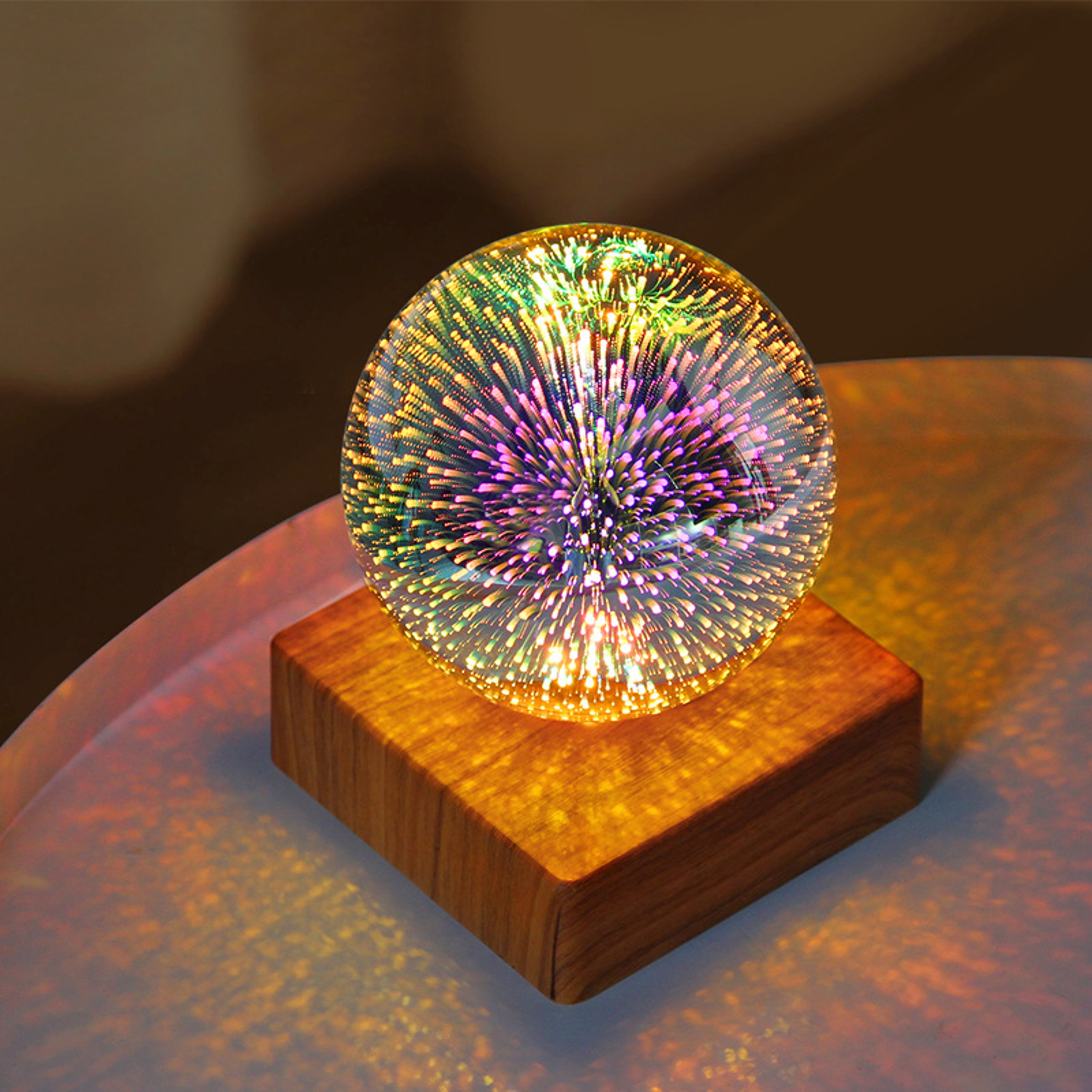 Firework Lamp LED Night Light Glass Ball Atmosphere Table Lamp 4