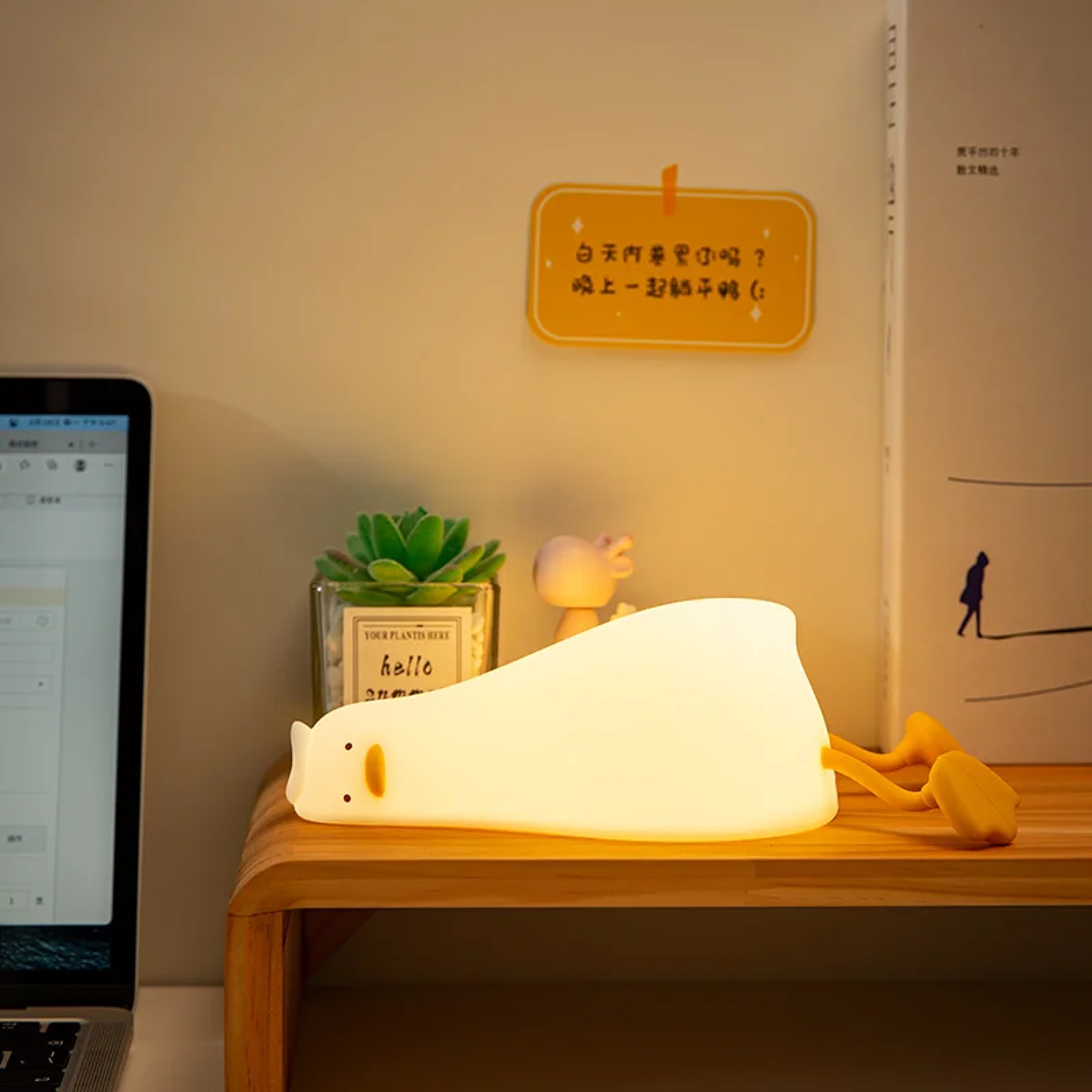 Cute Duck Silicone Night Light for Kids Rechargeable Touch Lamp with Timer – view 10