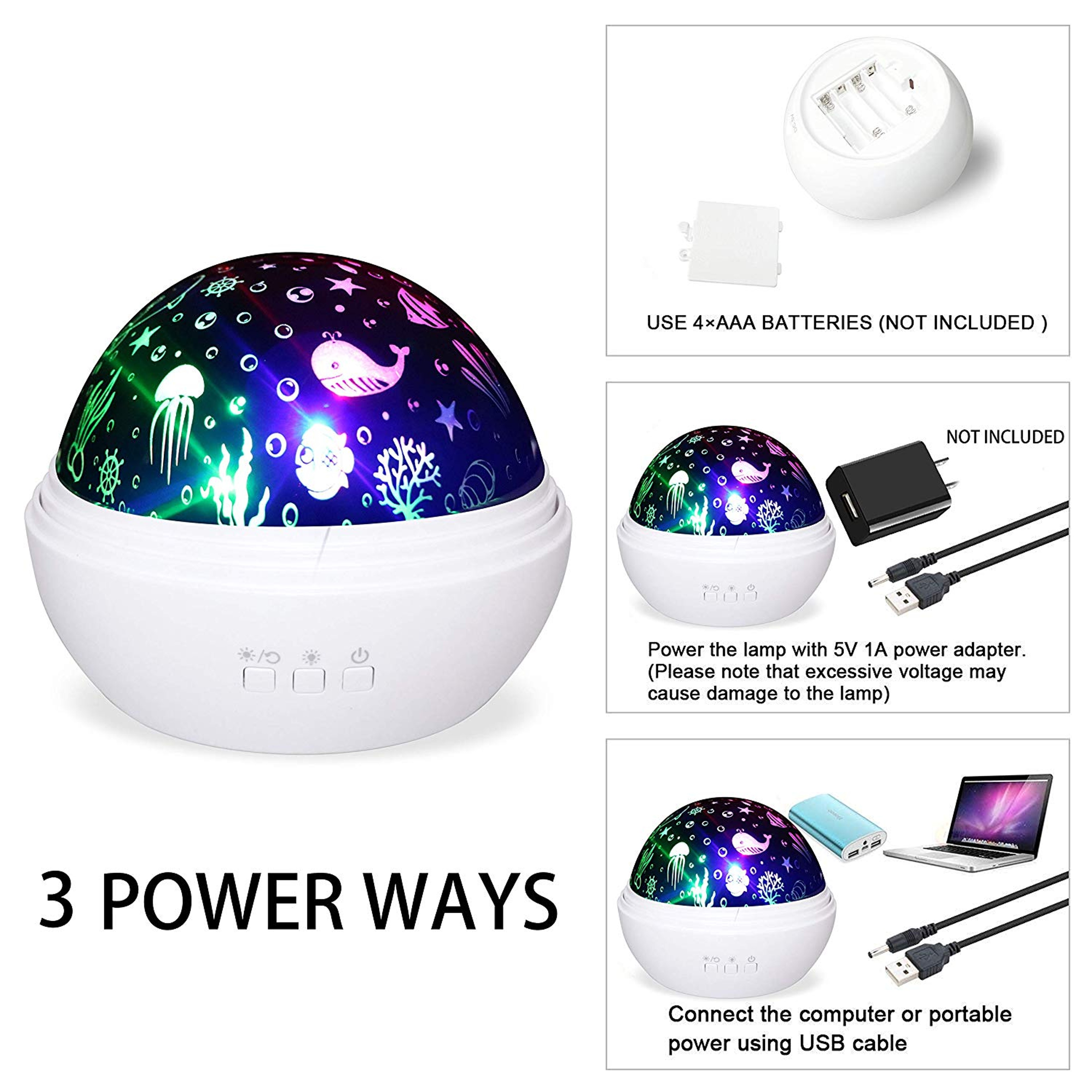 Rotating Star Projector Night Light For Kids Baby Bedroom Decor 4