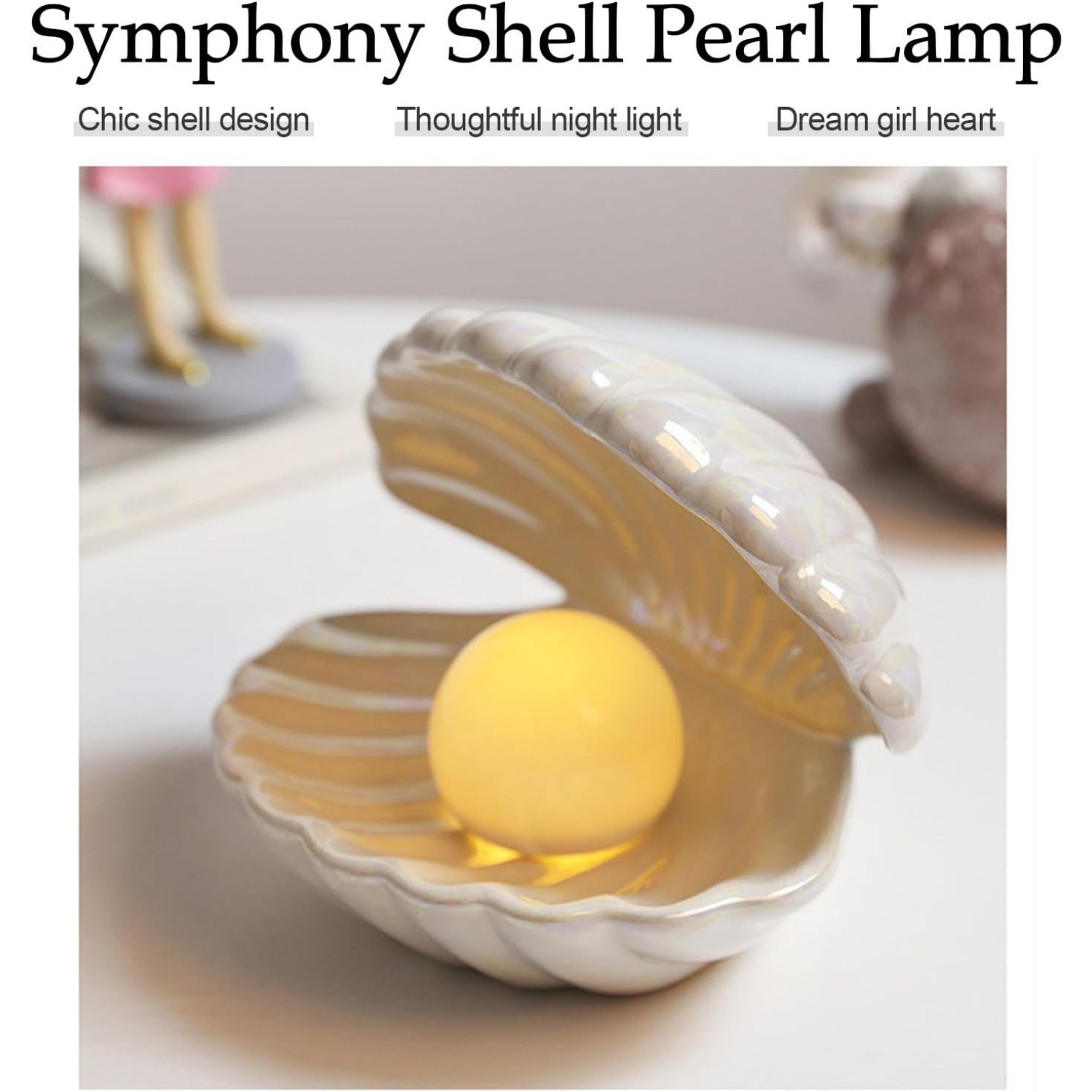 Shell Shaped Small Night Light Bedroom Decoration Lamp Cute Gift for Friends and Besties – view 4