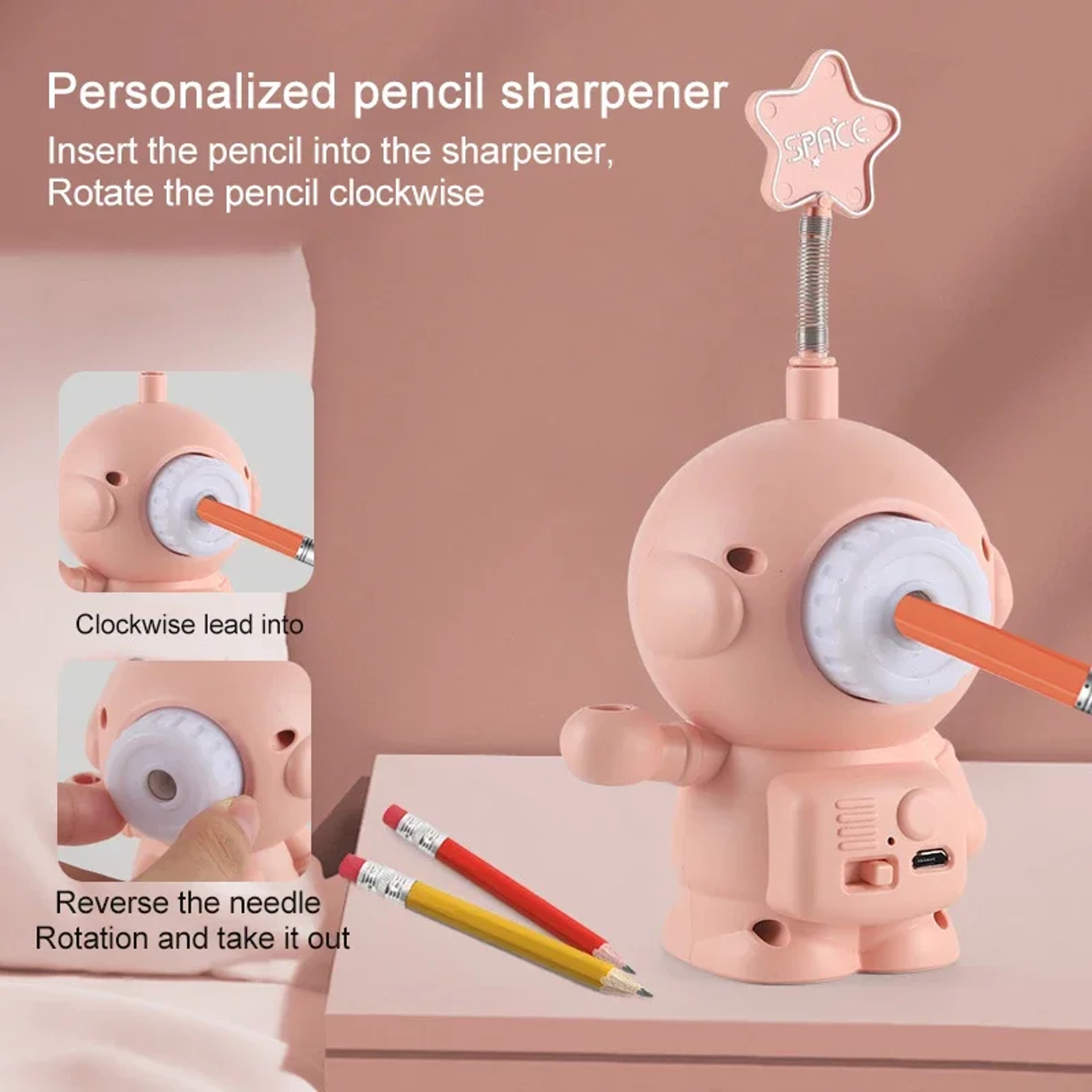Astronaut Desk Lamp With Phone Holder Flexible LED Study Lamp For Kids Room 2