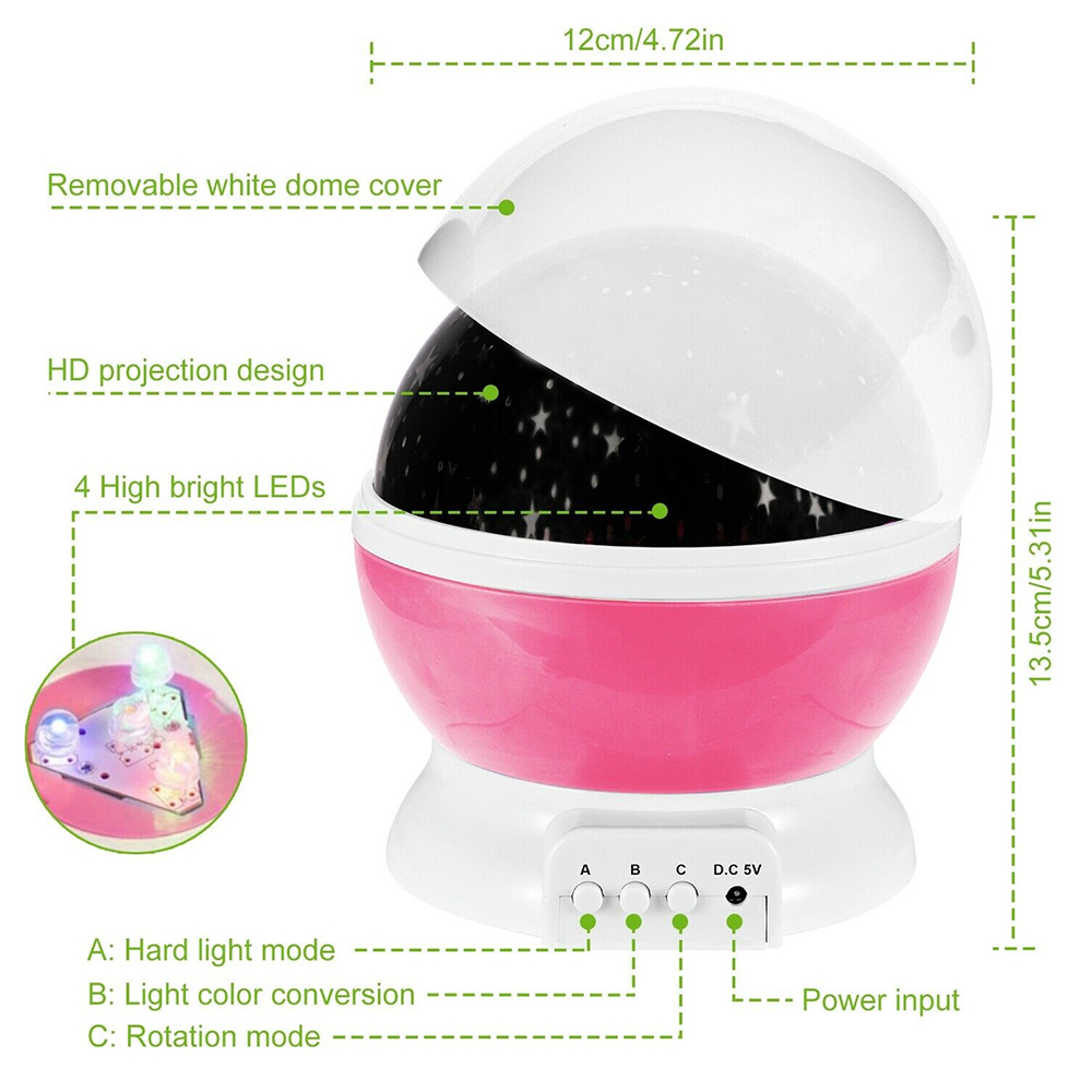 Rotating Starry Sky Night Light Projector Baby Galaxy Lamp for Nursery Decor – view 3