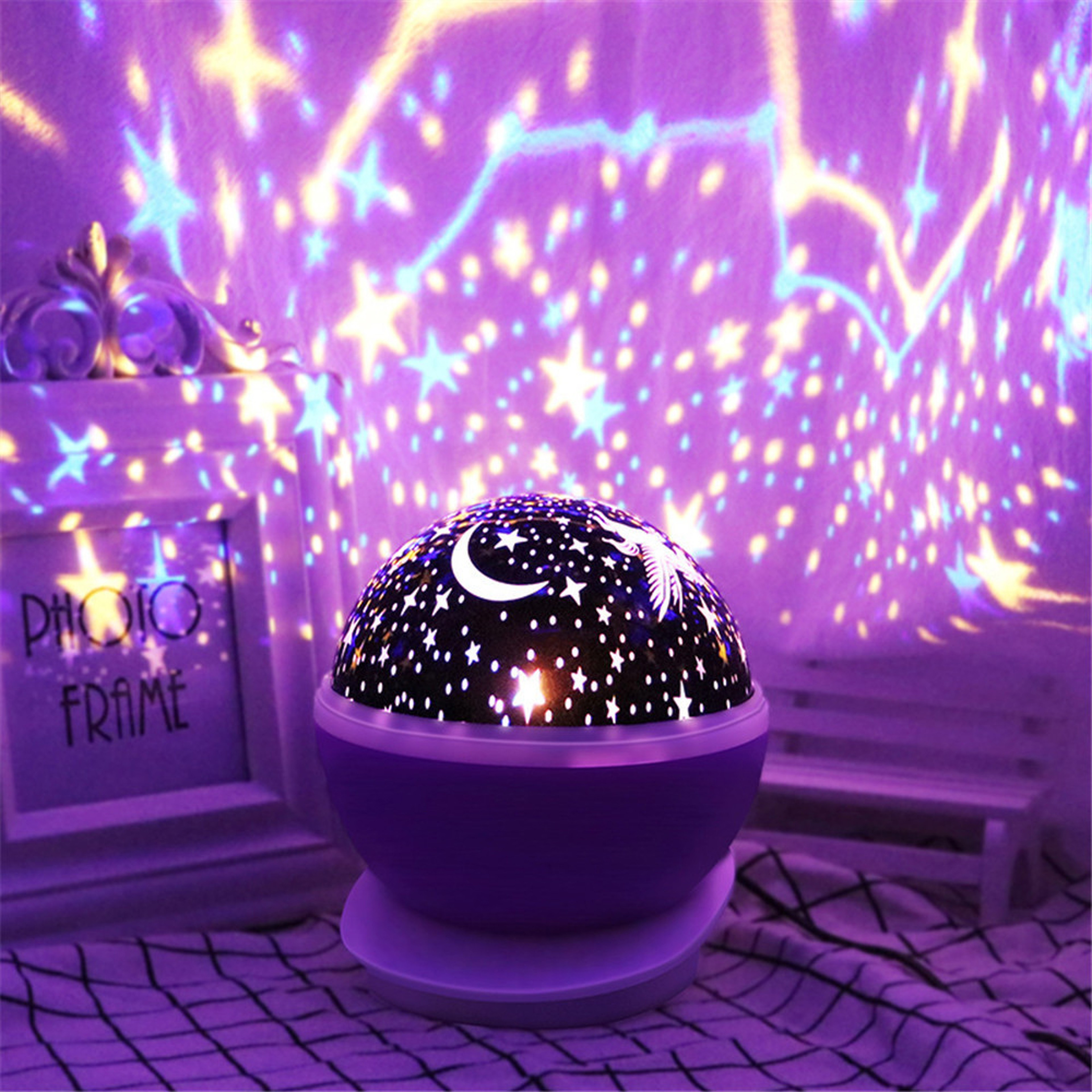 Rotating Starry Sky Night Light Projector Baby Galaxy Lamp for Nursery Decor – view 4