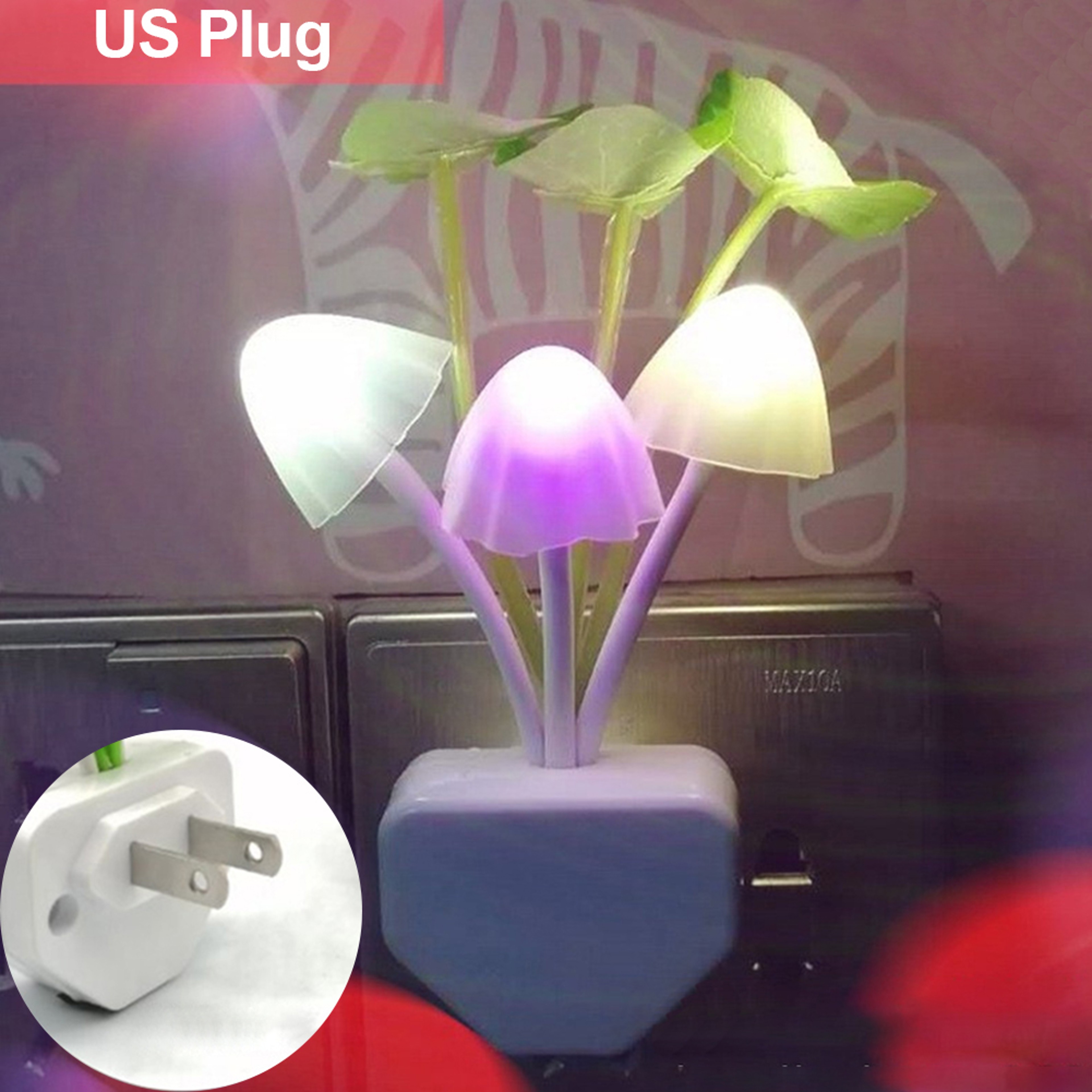 Mushroom Night Light LED Lamp With Color Changing Sensor For Bedroom Baby Room Decor Us Plug 6