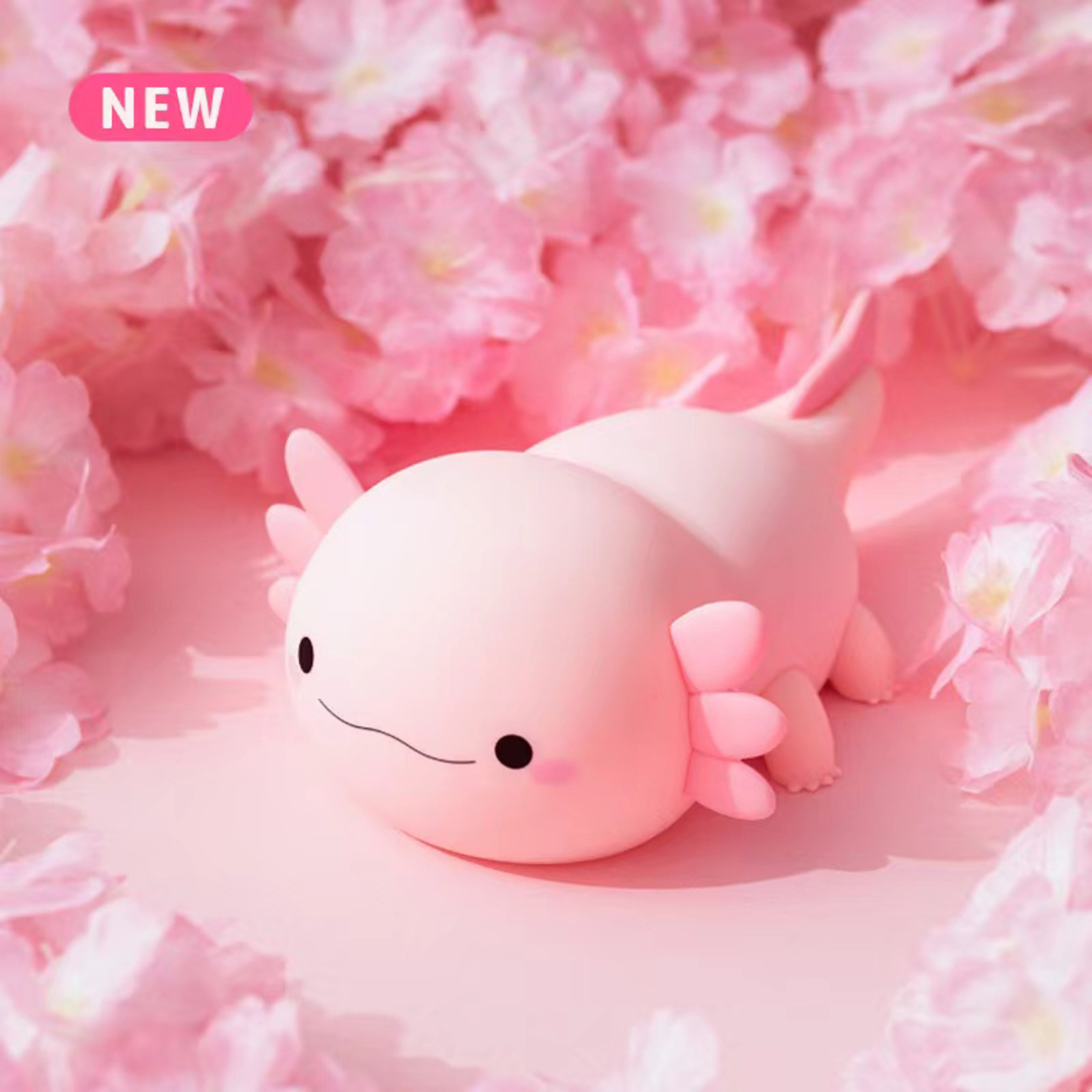 Cute Axolotl Night Light Silicone Nursery Lamp Touch Control Rechargeable Baby Sleep Light – view 7